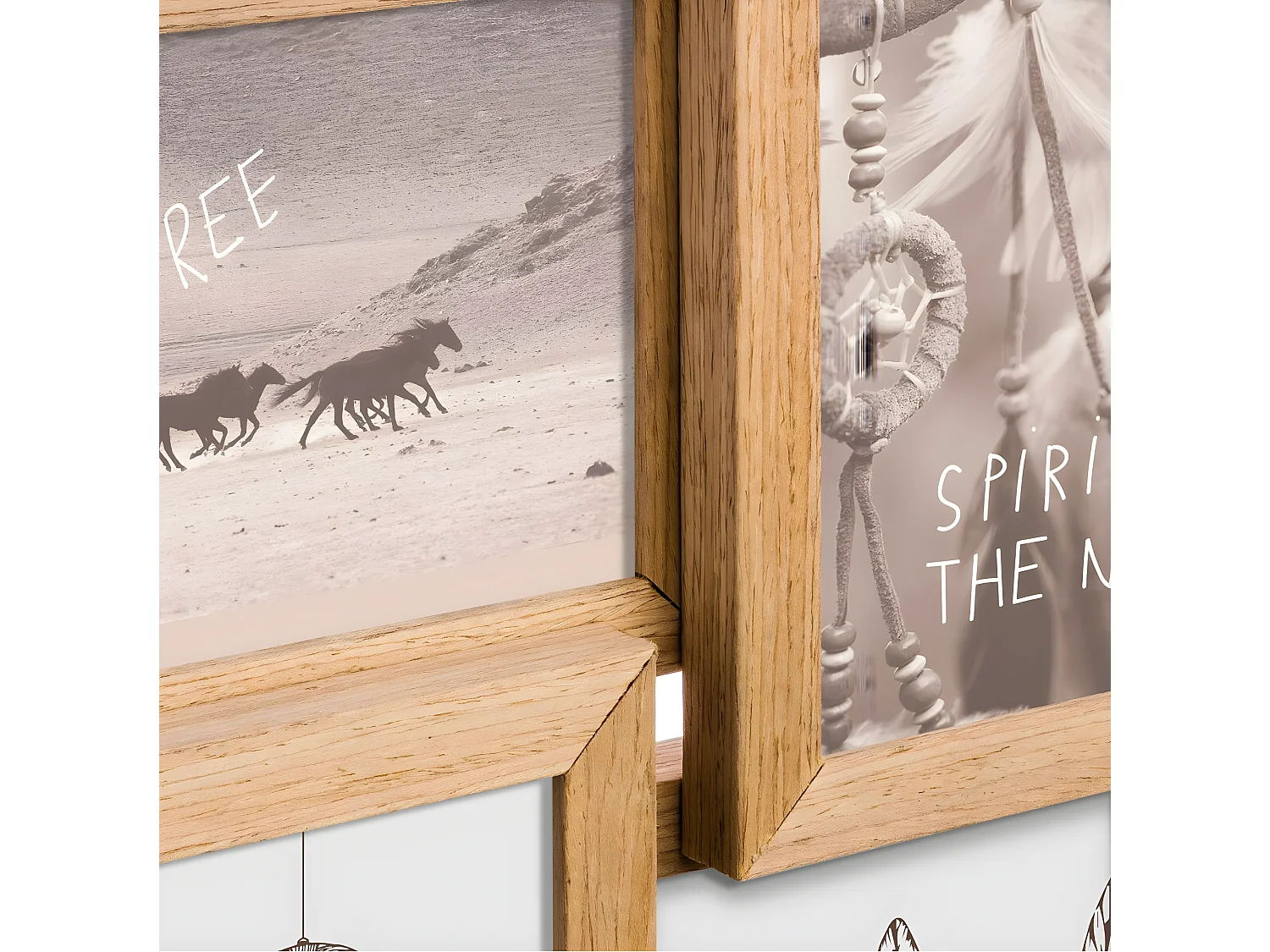 Cadre Pêle-mêle Multivues 6 Photos en bois 41 x 31 cm