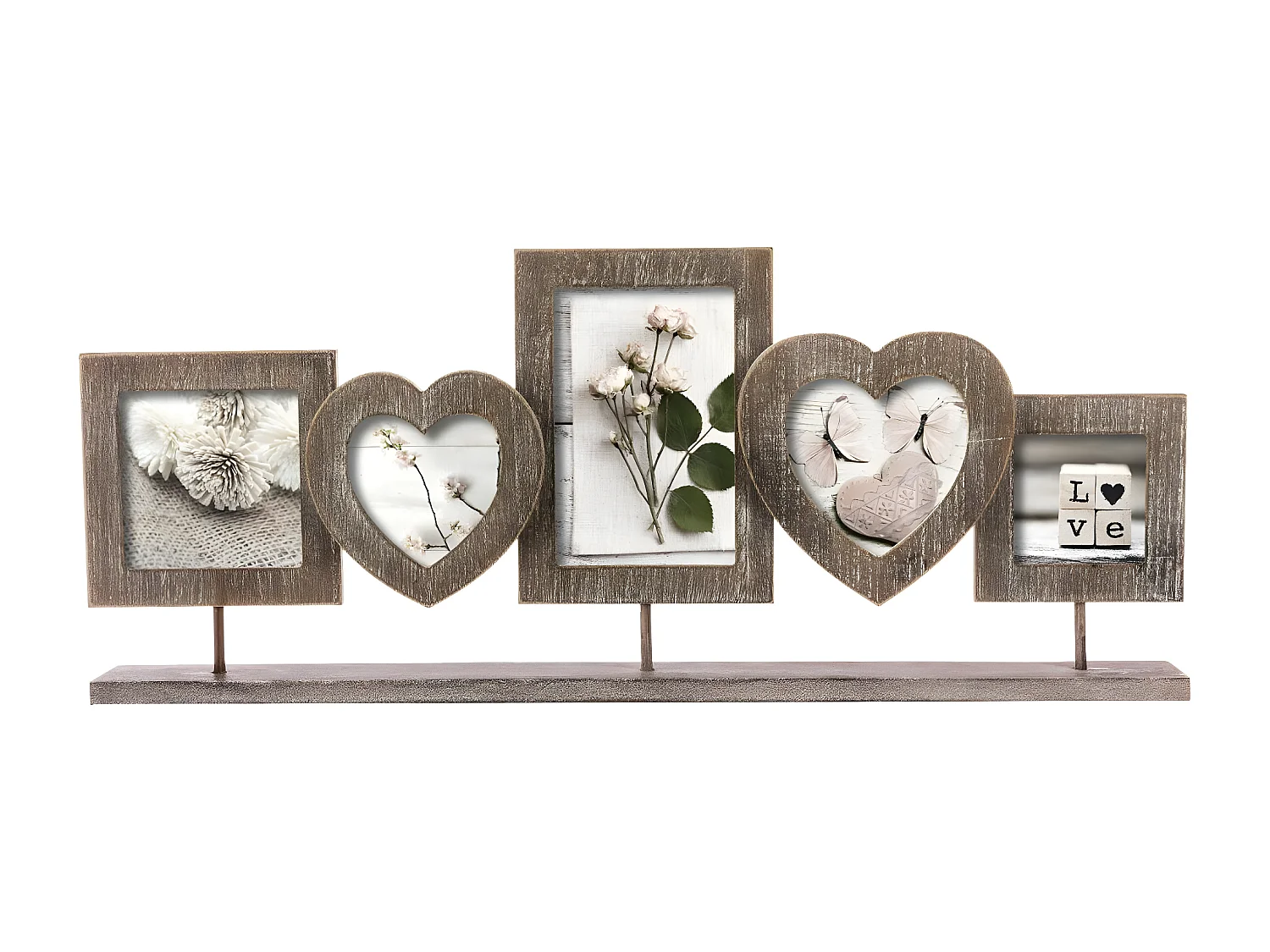 Cadre Pêle-mêle Multivues à poser 6 Photos en bois 55.5 x 22.7 cm