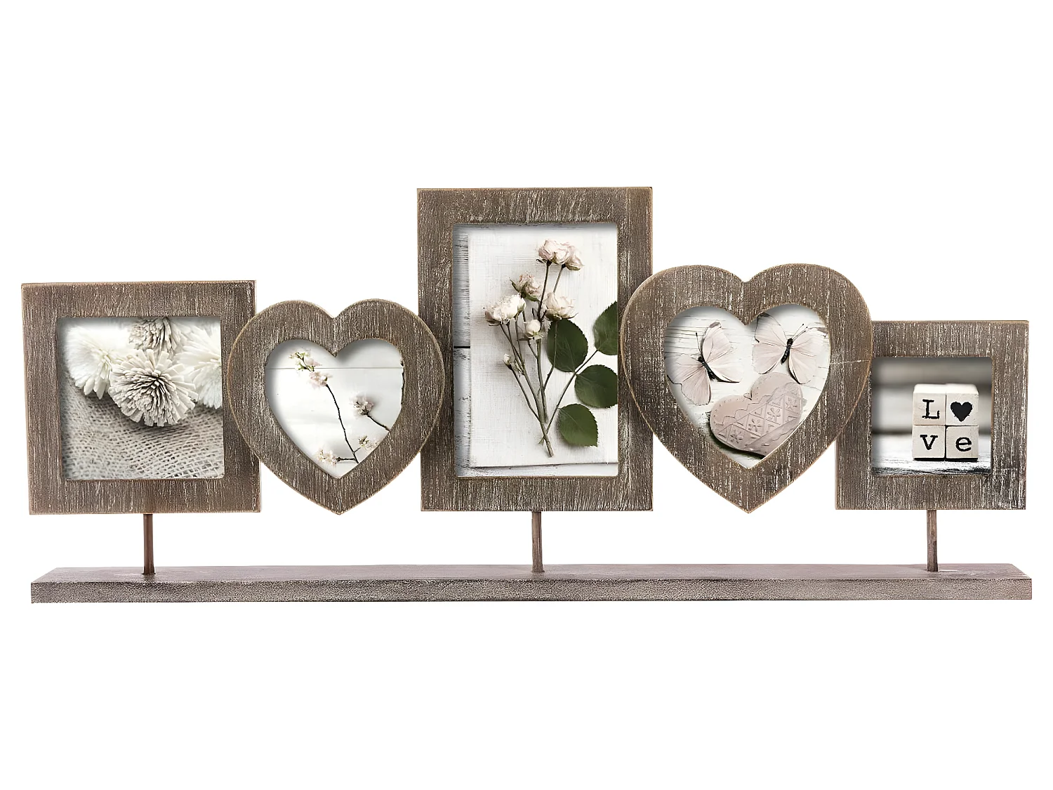 Cadre Pêle-mêle Multivues à poser 6 Photos en bois 55.5 x 22.7 cm