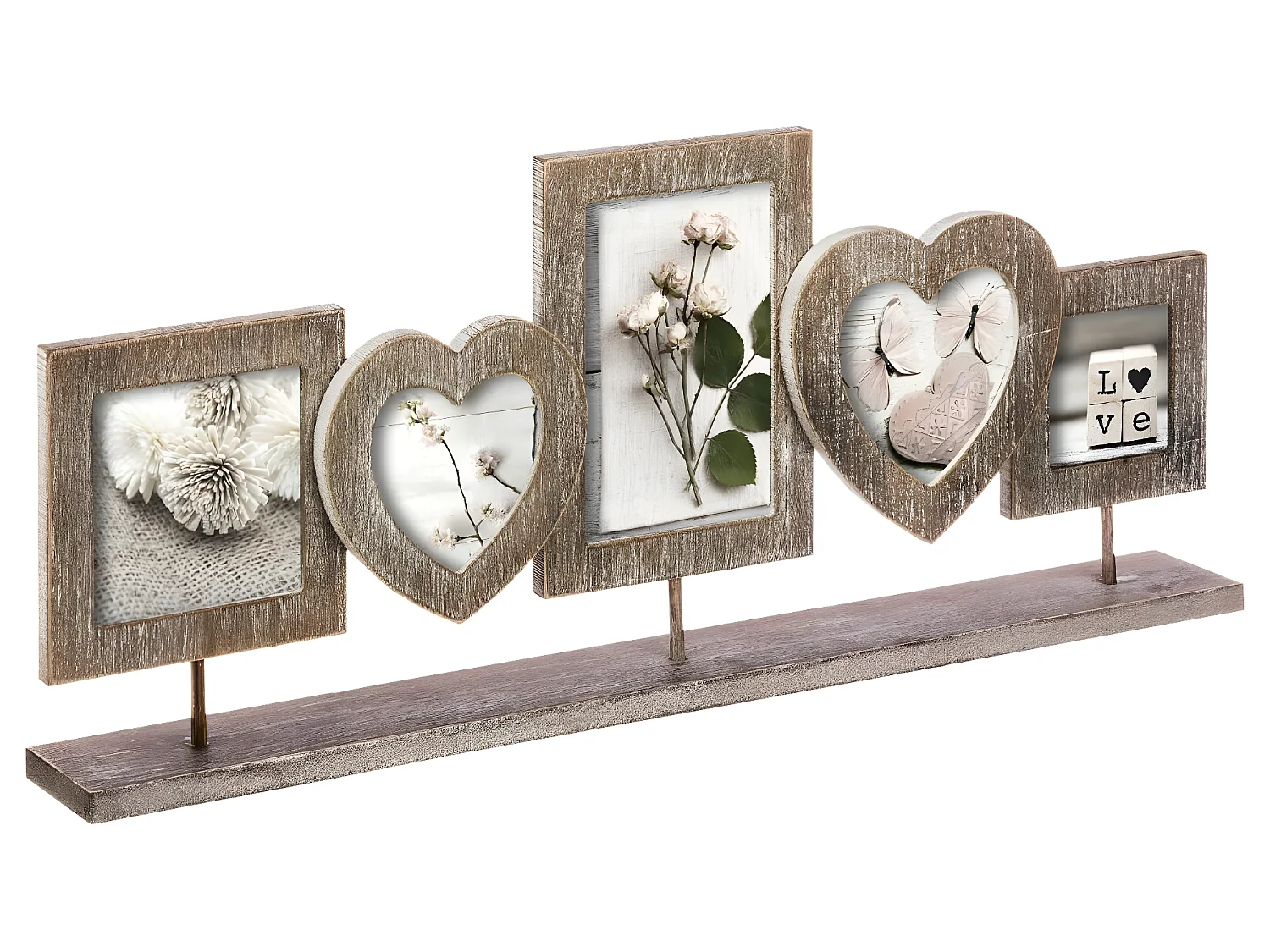 Cadre Pêle-mêle Multivues à poser 6 Photos en bois 55.5 x 22.7 cm