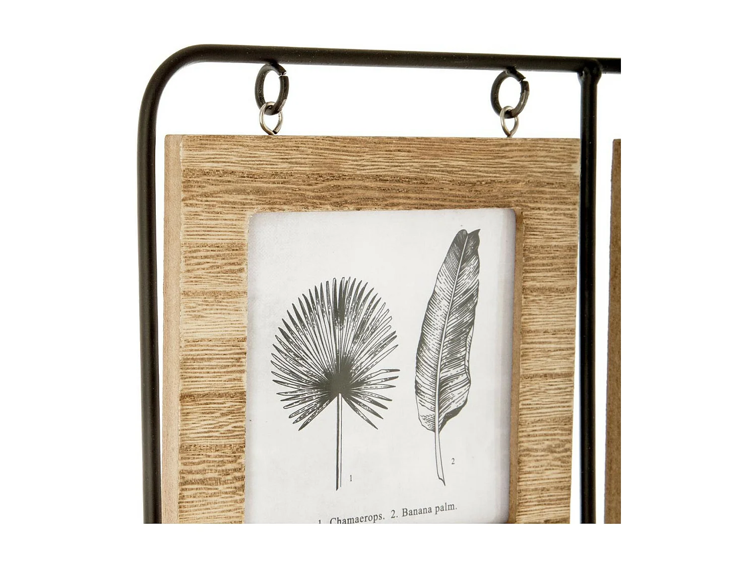 Cadre Pêle-mêle Multivues à poser 4 Photos en bois et métal 36 x 42 cm