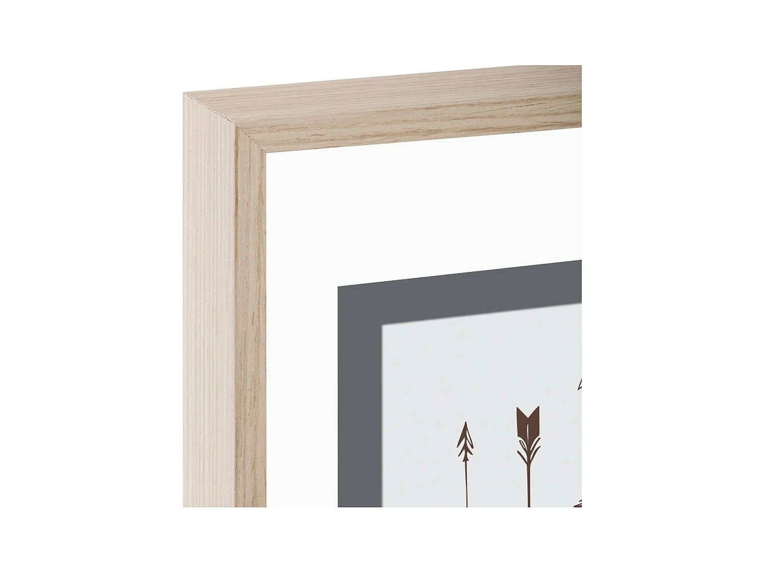 Cadre Pêle-mêle Multivues 3 Photos en bois et verre 24 x 51 cm