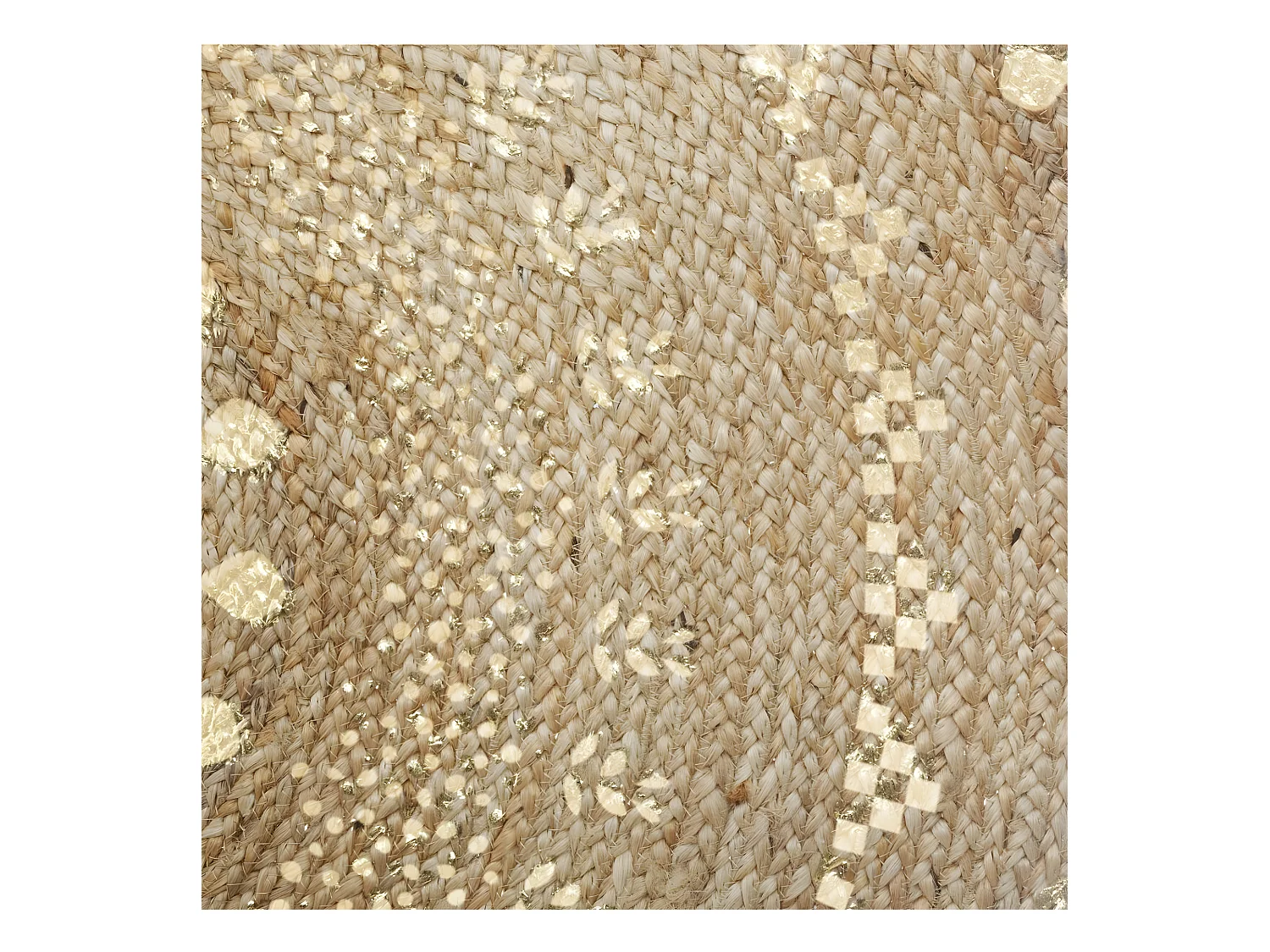 Tapis Rond en Jute éclats dorés D 115 cm