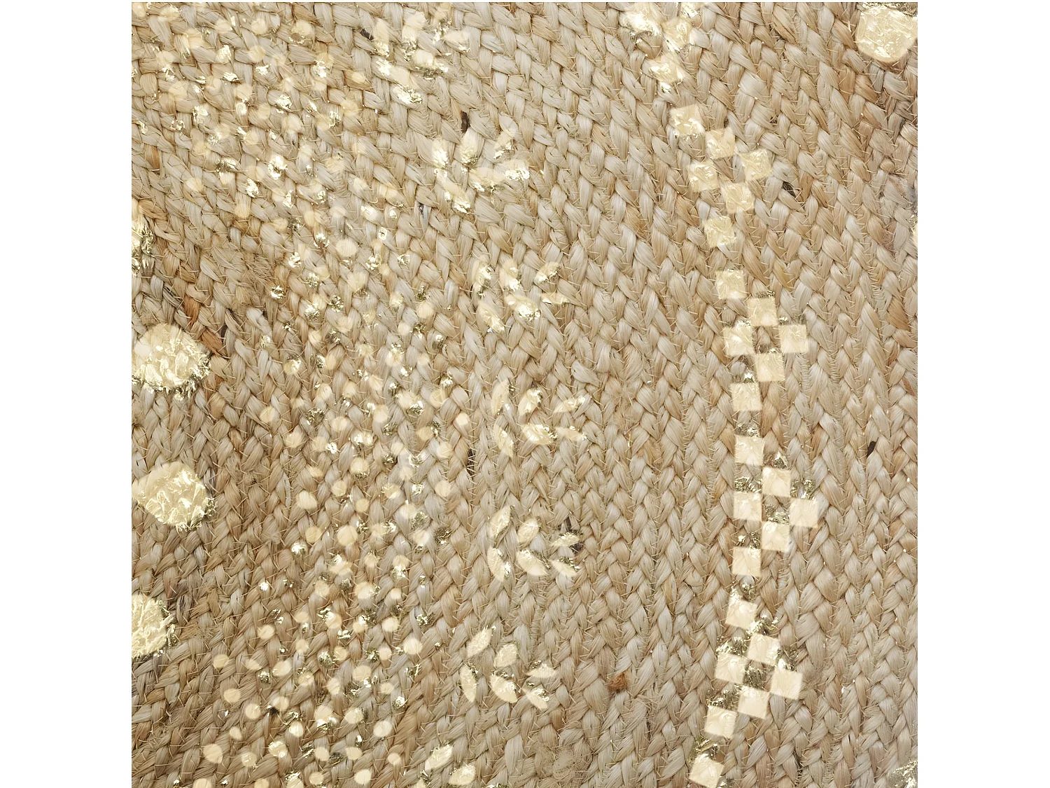 Tapis Rond en Jute éclats dorés D 115 cm