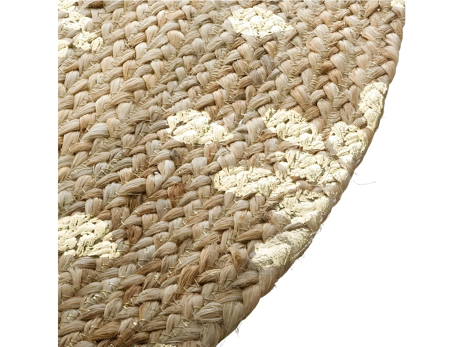 Tapis Rond en Jute éclats dorés D 115 cm