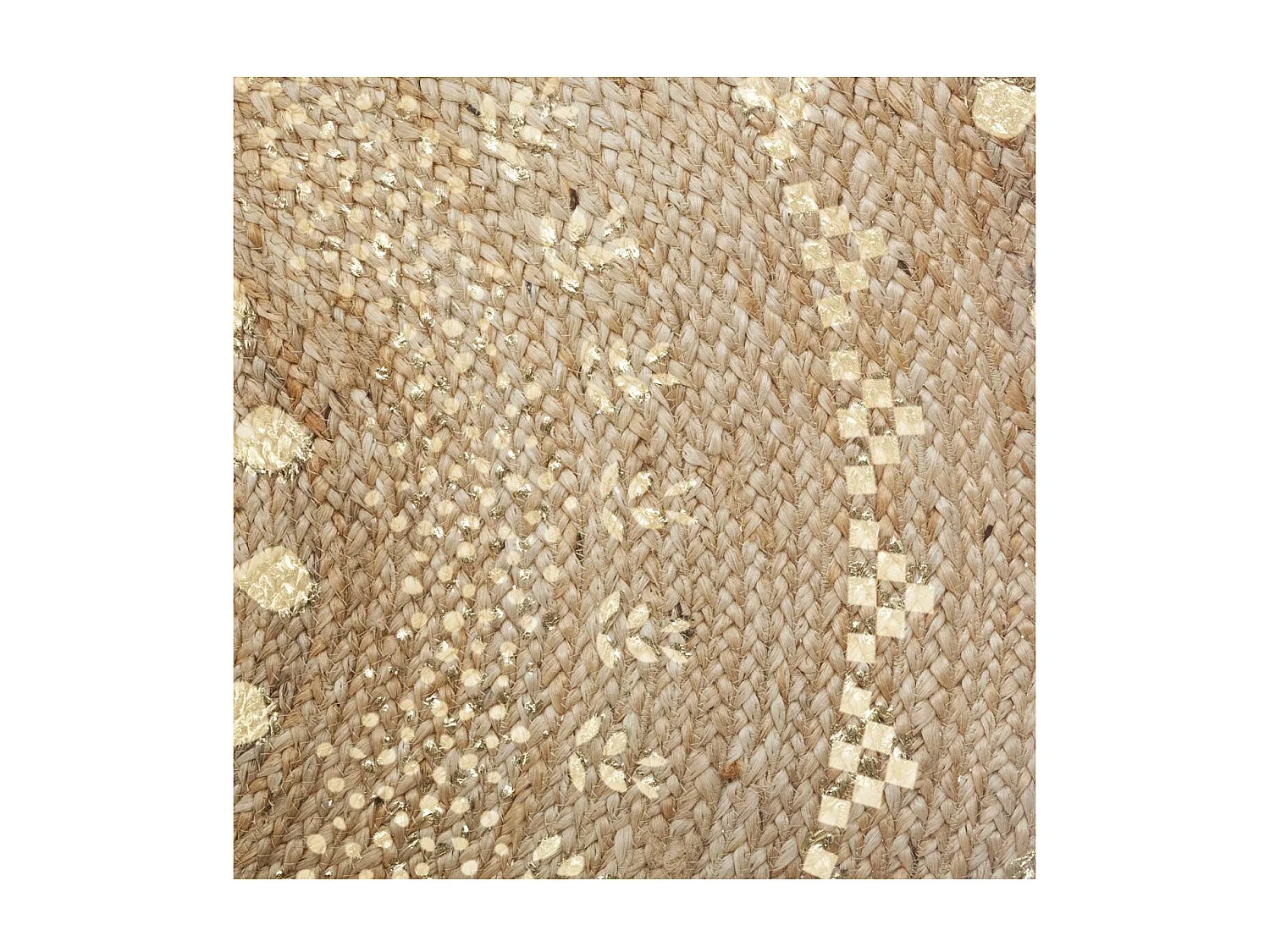 Tapis Rond en Jute éclats dorés D 115 cm