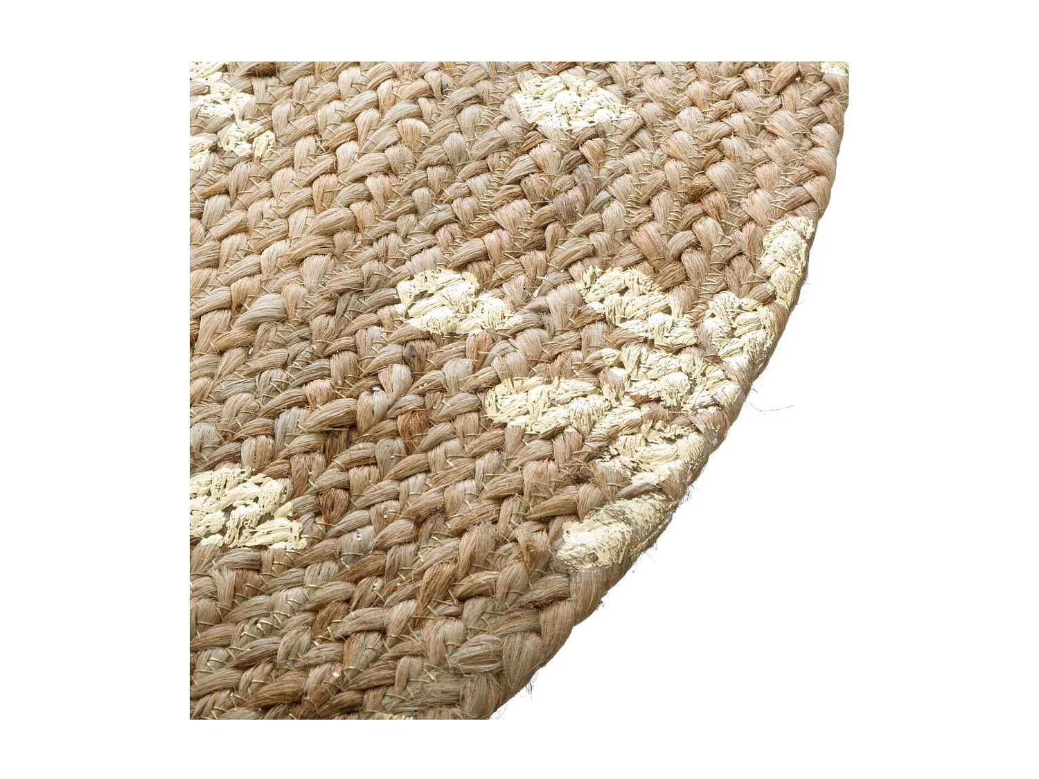 Tapis Rond en Jute éclats dorés D 115 cm
