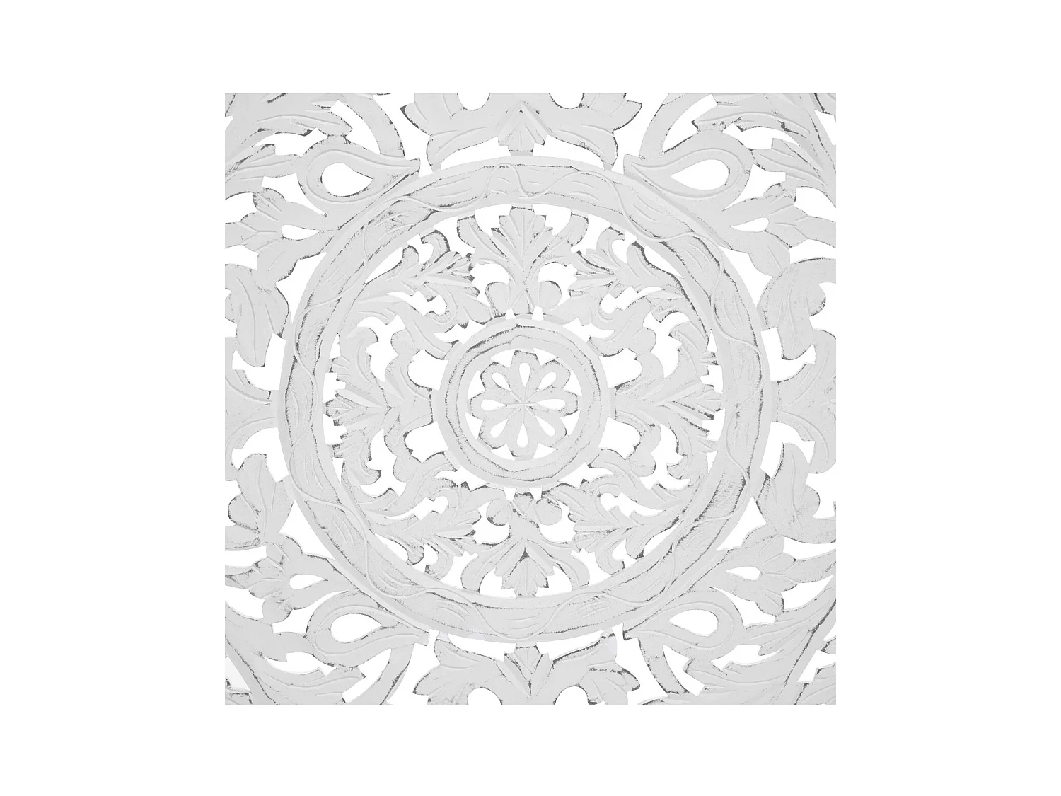 Tête de Lit en Bois Blanc sculpté aspect vieilli 181 x 123 cm