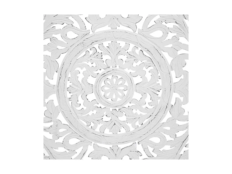 Tête de Lit en Bois Blanc sculpté aspect vieilli 181 x 123 cm