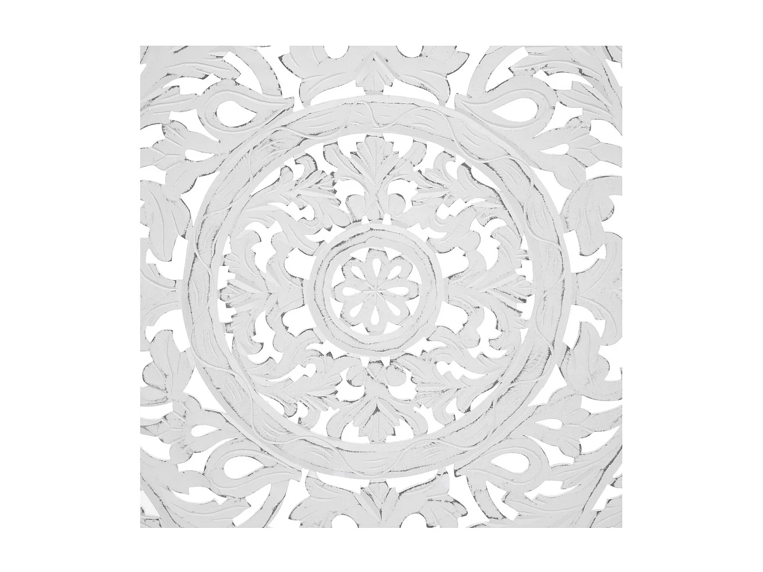 Tête de Lit en Bois Blanc sculpté aspect vieilli 181 x 123 cm