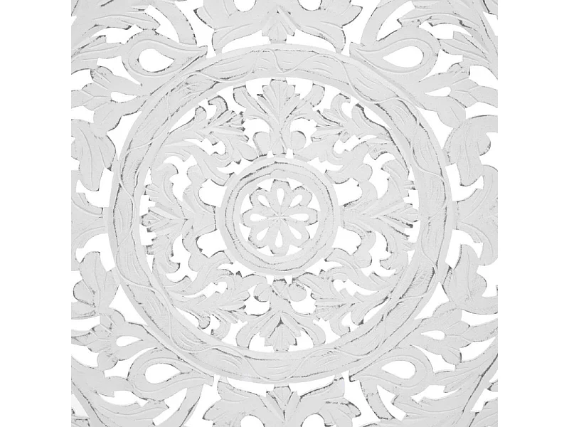 Tête de Lit en Bois Blanc sculpté aspect vieilli 181 x 123 cm