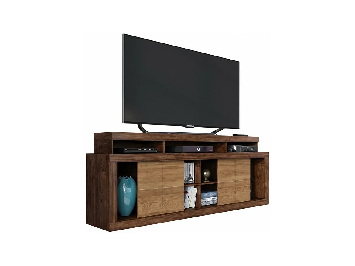 Meuble TV 70 Pouces TITAN Wengué et Chêne