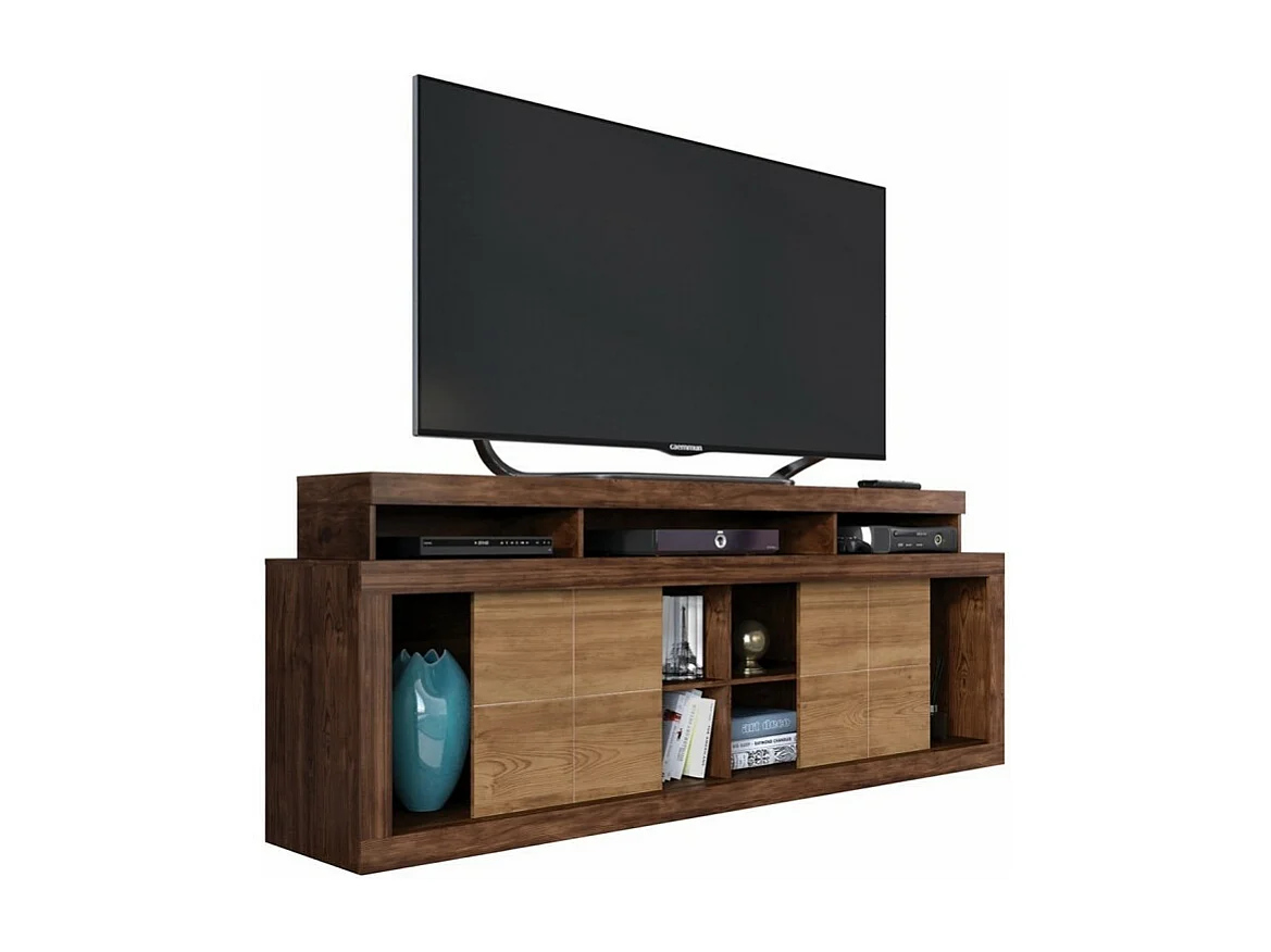 Meuble TV 70 Pouces TITAN Wengué et Chêne