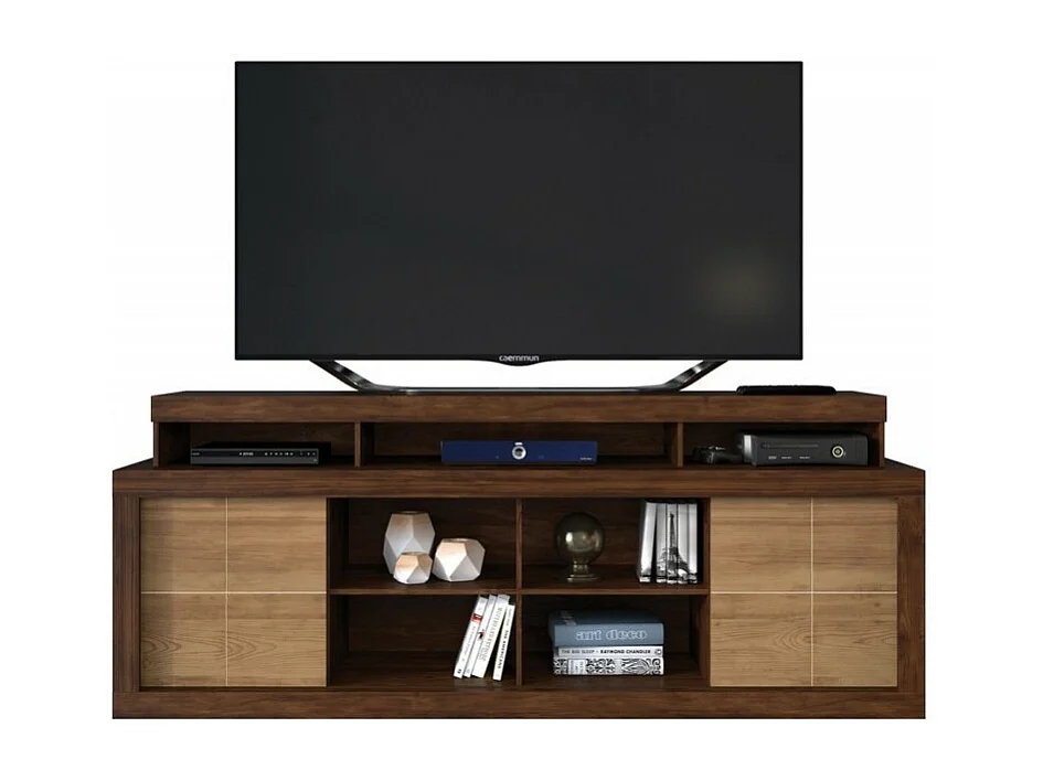 Meuble TV 70 Pouces TITAN Wengué et Chêne