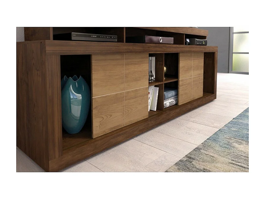 Meuble TV 70 Pouces TITAN Wengué et Chêne