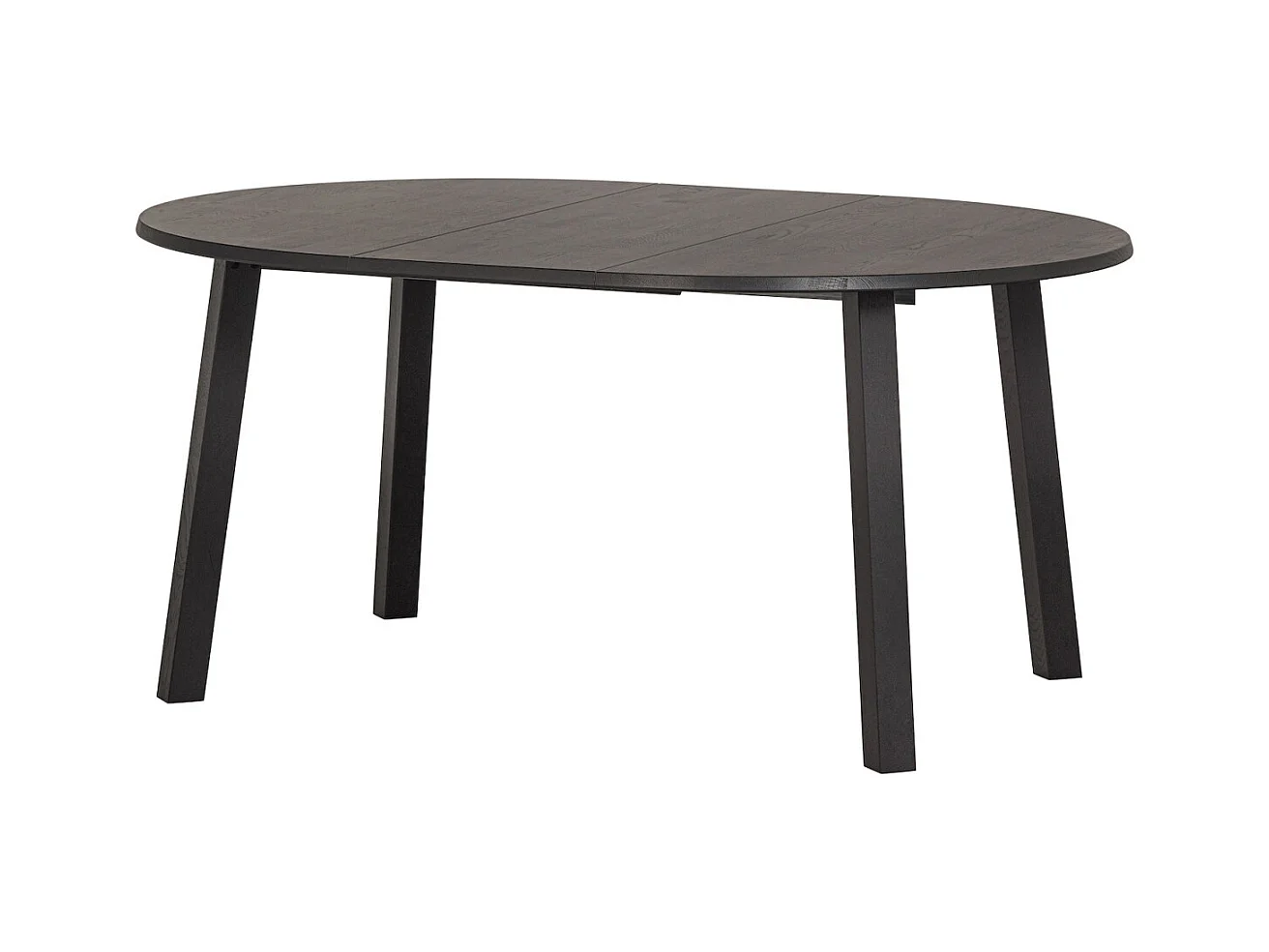 LANGEJAN - Table repas ronde extensible en chêne noir mat