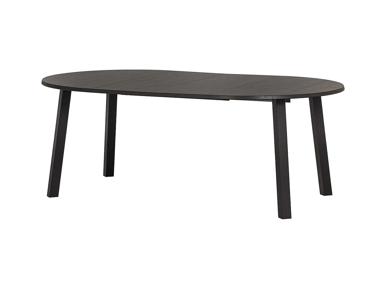 LANGEJAN - Table repas ronde extensible en chêne noir mat