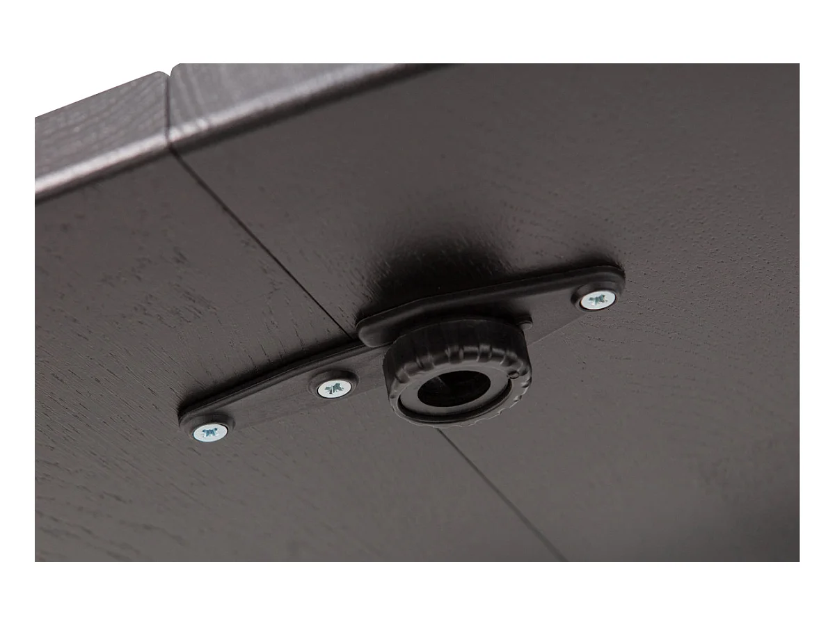 LANGEJAN - Table repas ronde extensible en chêne noir mat