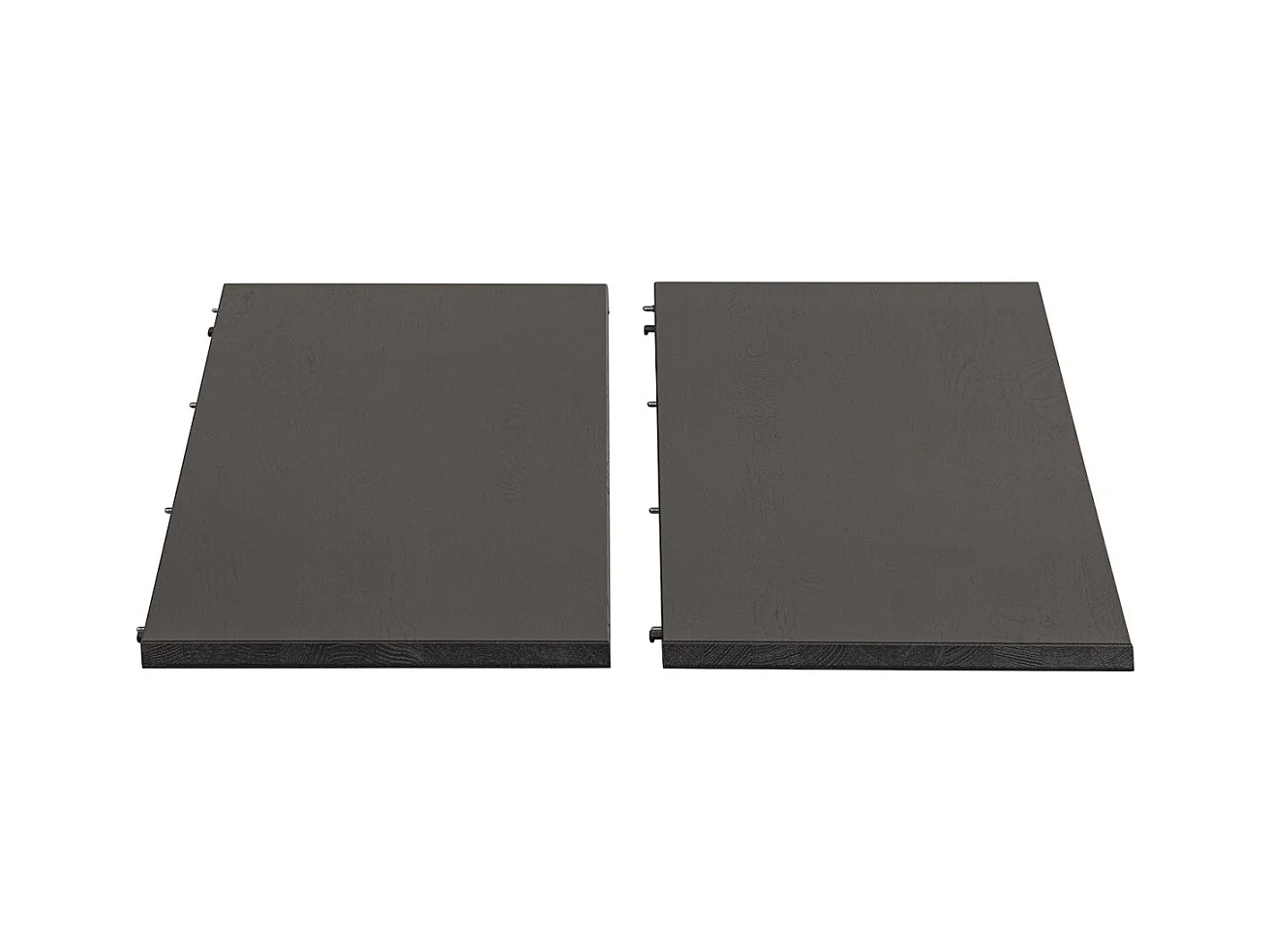 LANGEJAN - Table repas ronde extensible en chêne noir mat