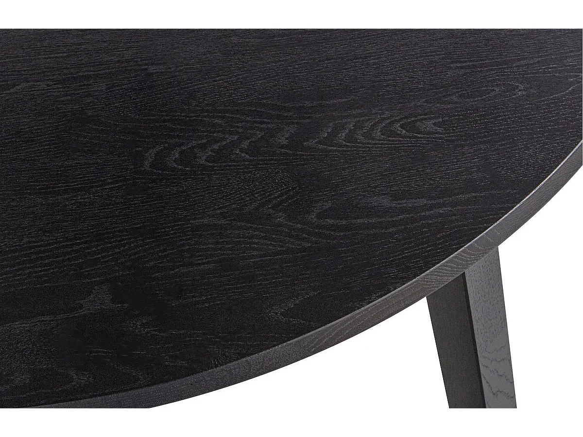 LANGEJAN - Ausziehbarer runder Esstisch in Schwarzeiche D 120