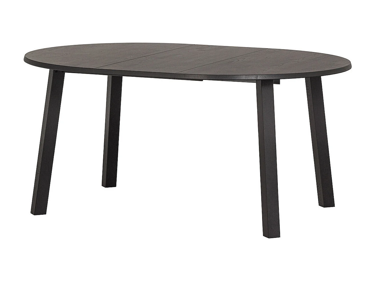 LANGEJAN - Ausziehbarer runder Esstisch in Schwarzeiche D 120
