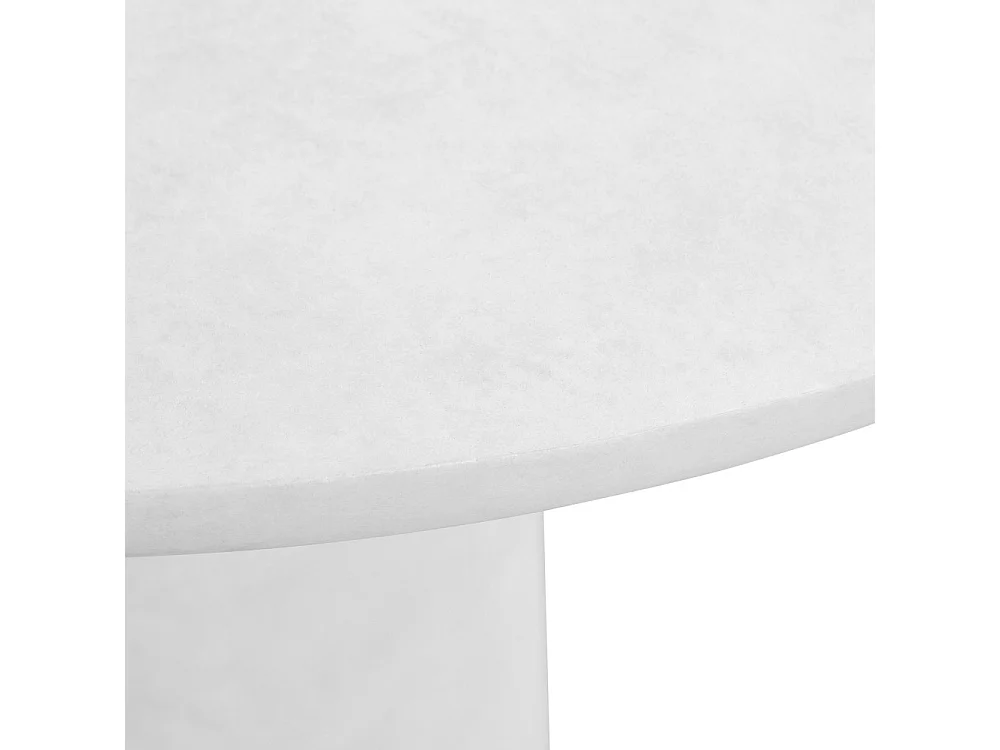Damon - Table à manger en fibre d'argile ø100cm - Blanc