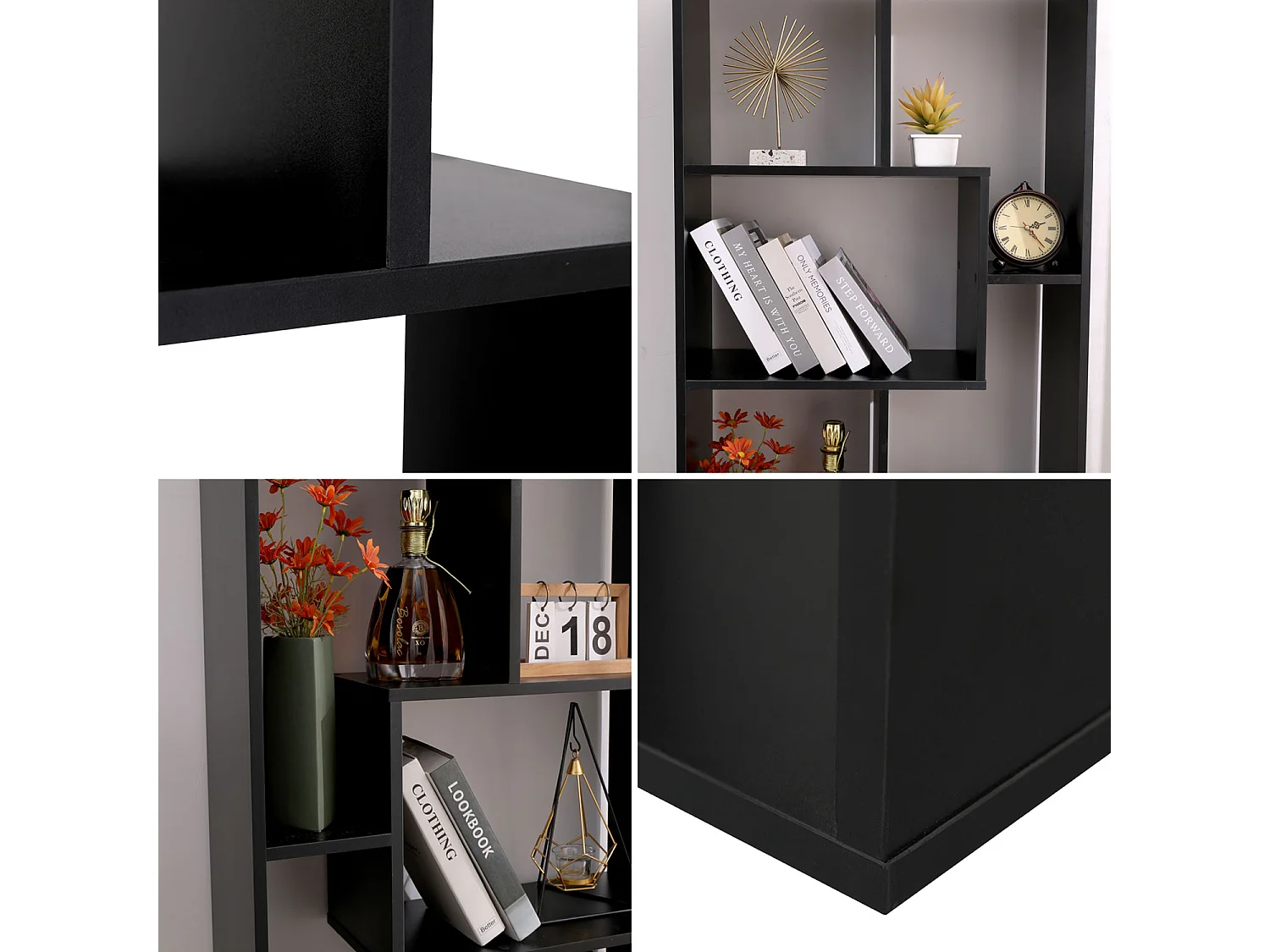 Libreria multiforme a 8 ripiani nero JANE