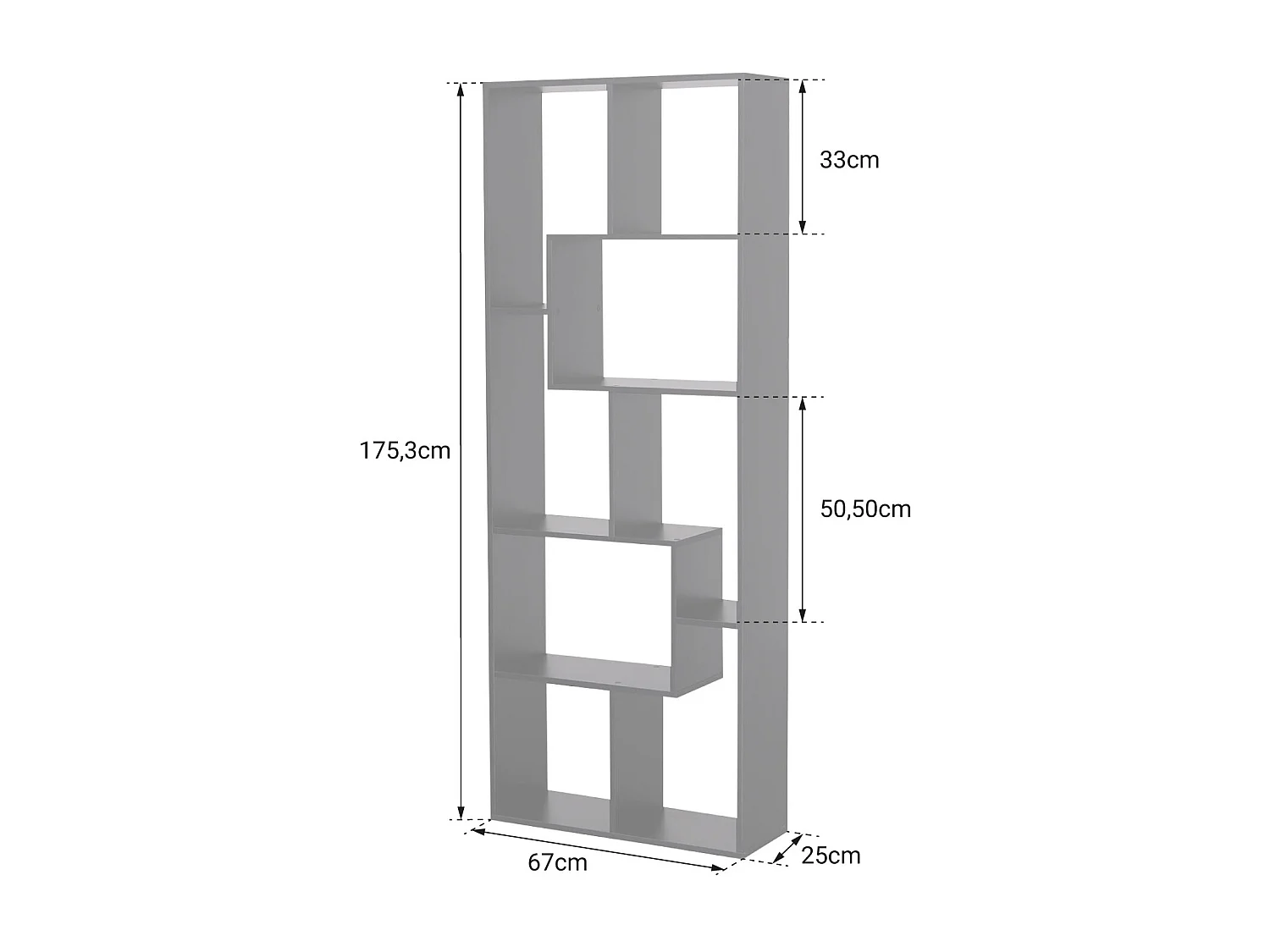 Libreria multiforme a 8 ripiani nero JANE