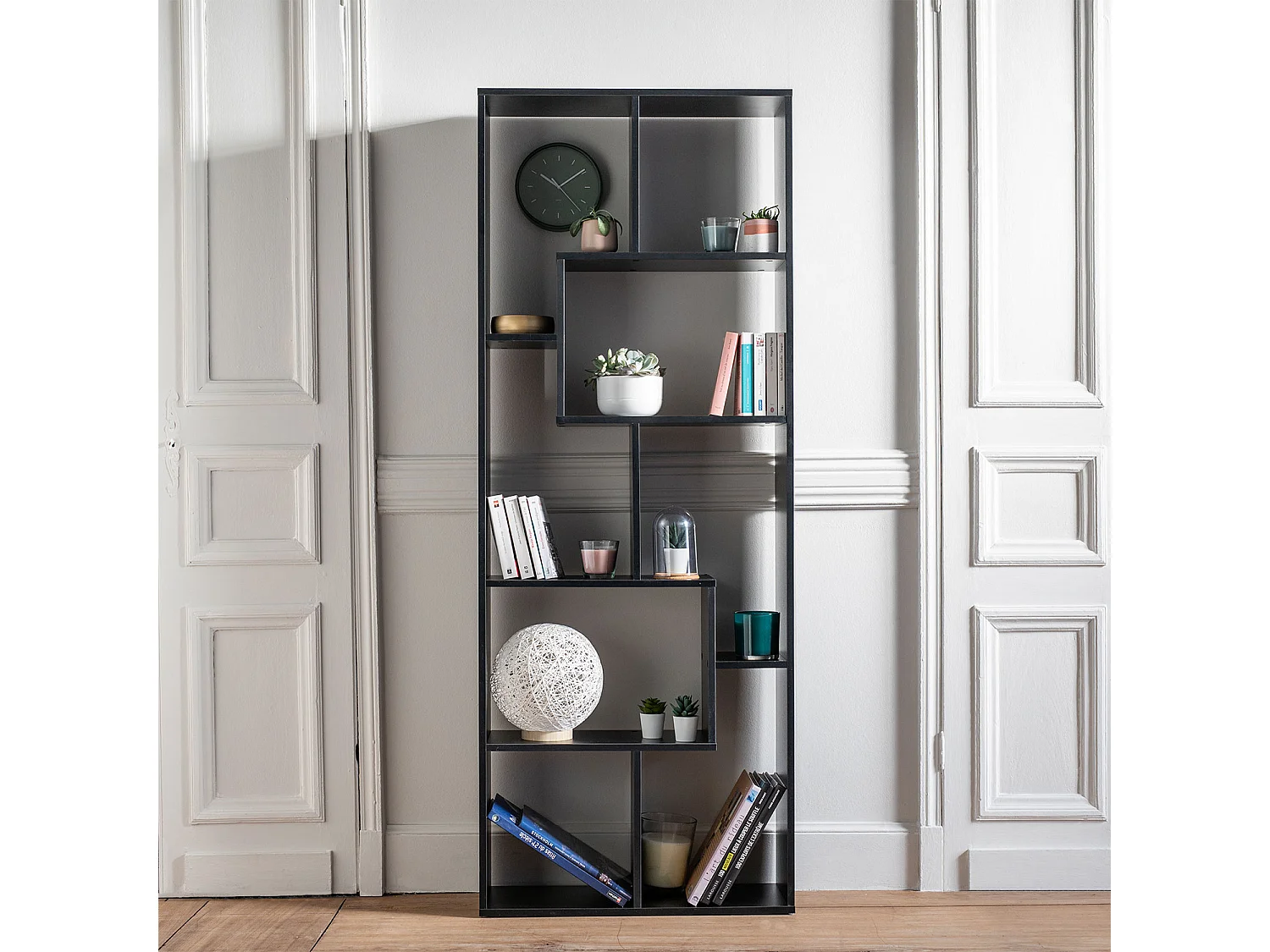 Libreria multiforme a 8 ripiani nero JANE