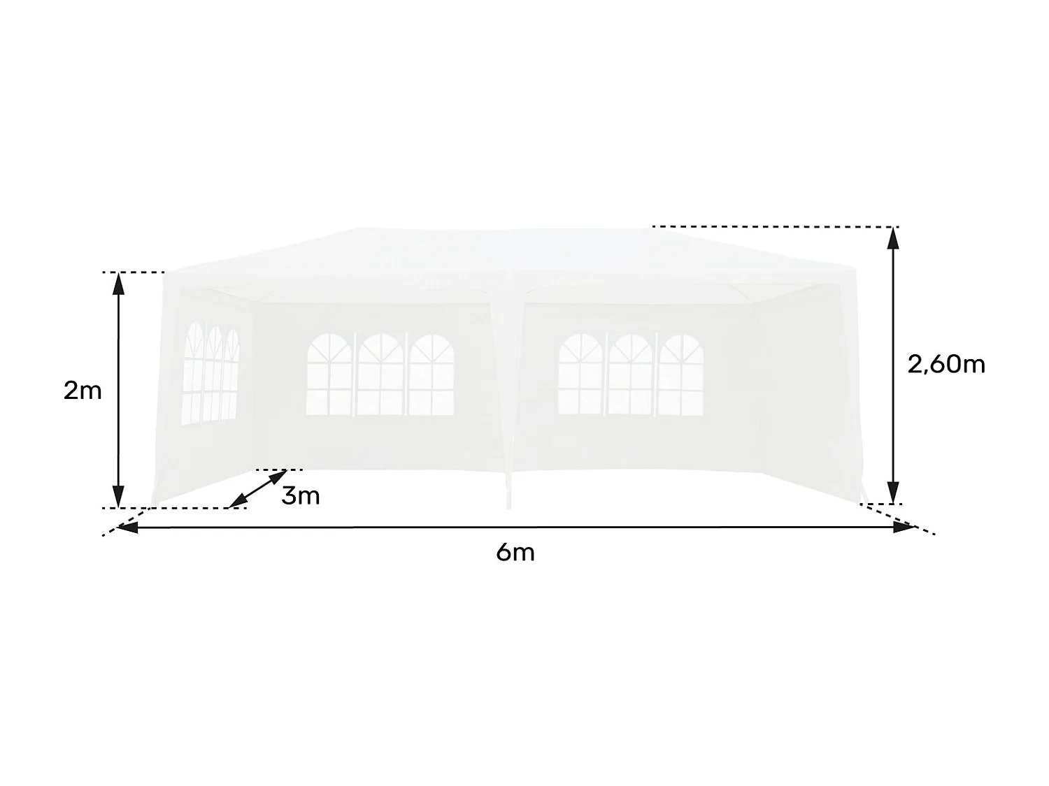 Tente de réception 3 × 6m ALIZÉ