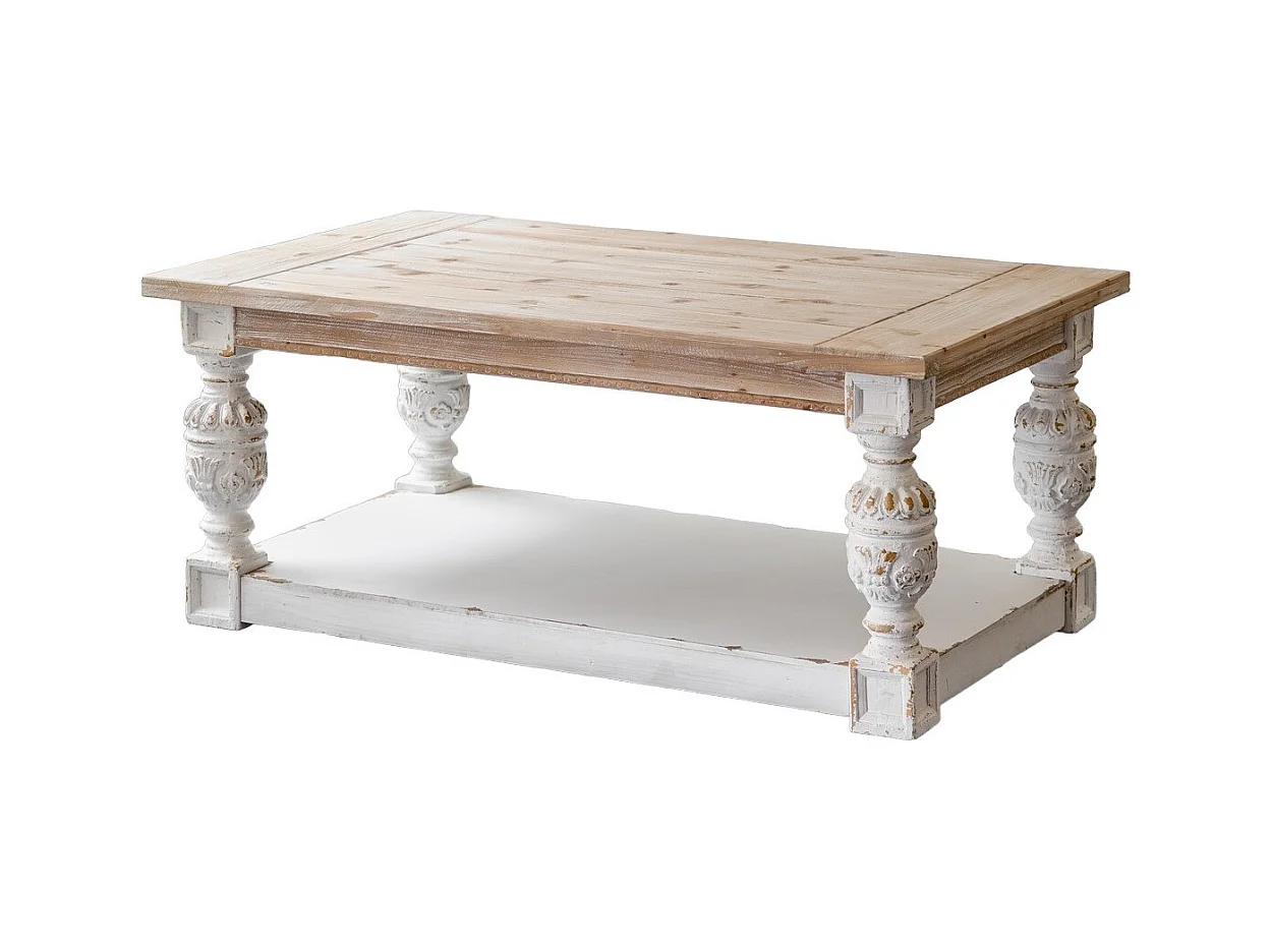OSCAR - Table basse en bois effet vieilli
