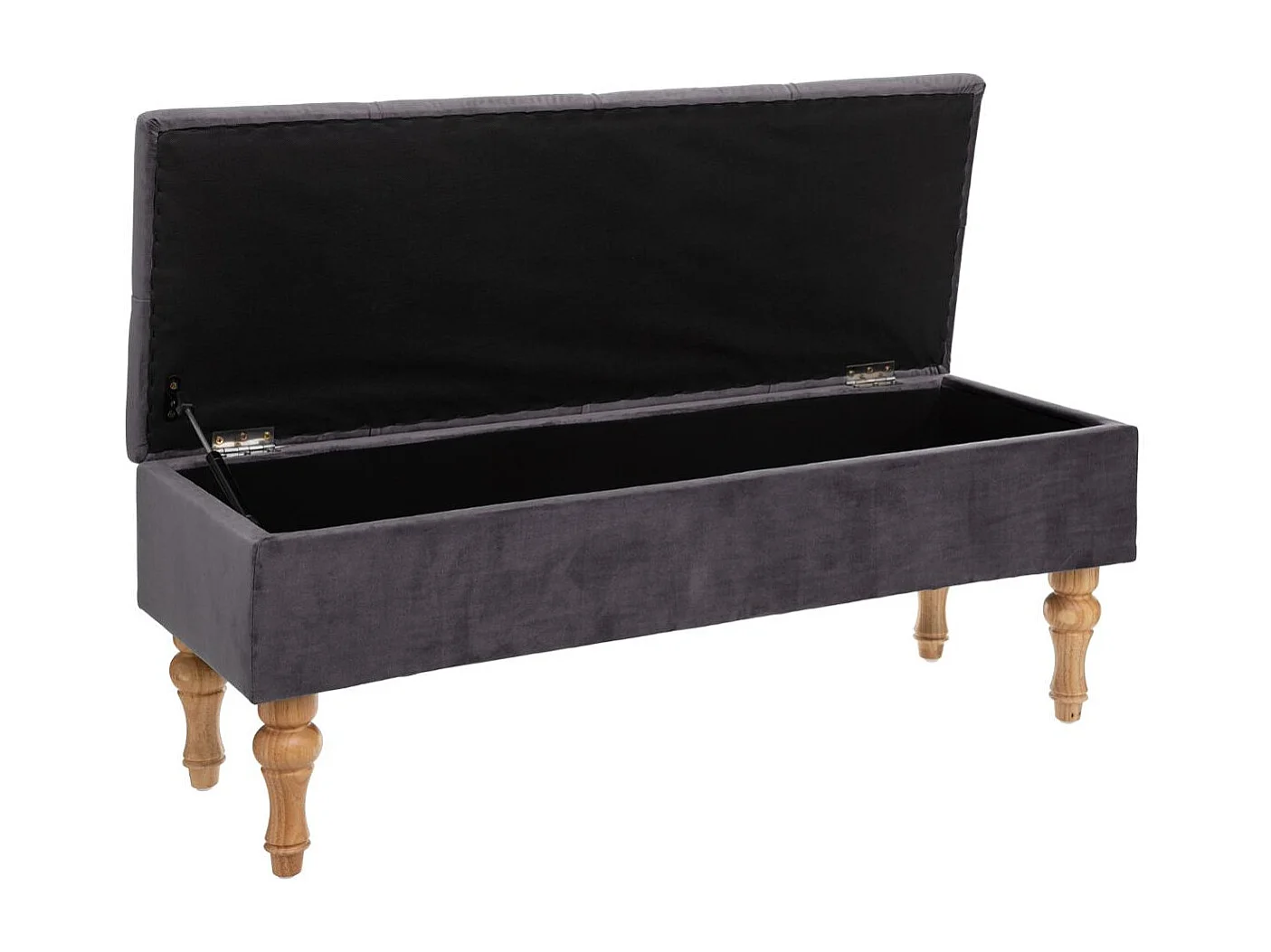 Banco Baúl Atelie 1 Puerta Patas Terciopelo Gris Roble Claro 102x41x38