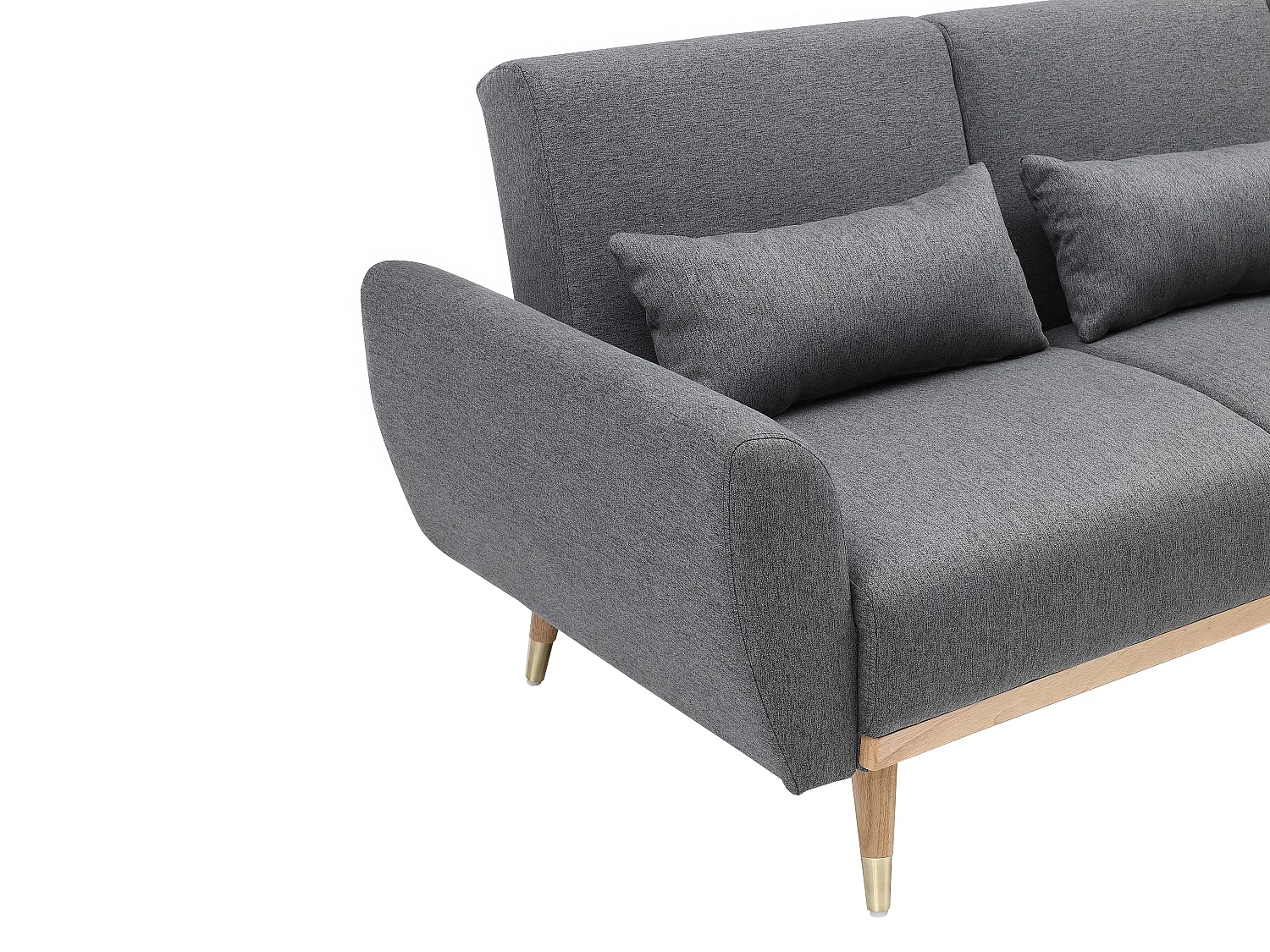 Vändbar bäddsoffa med schäslong och klicklack-funktion i antracitgrått tyg ANDINO