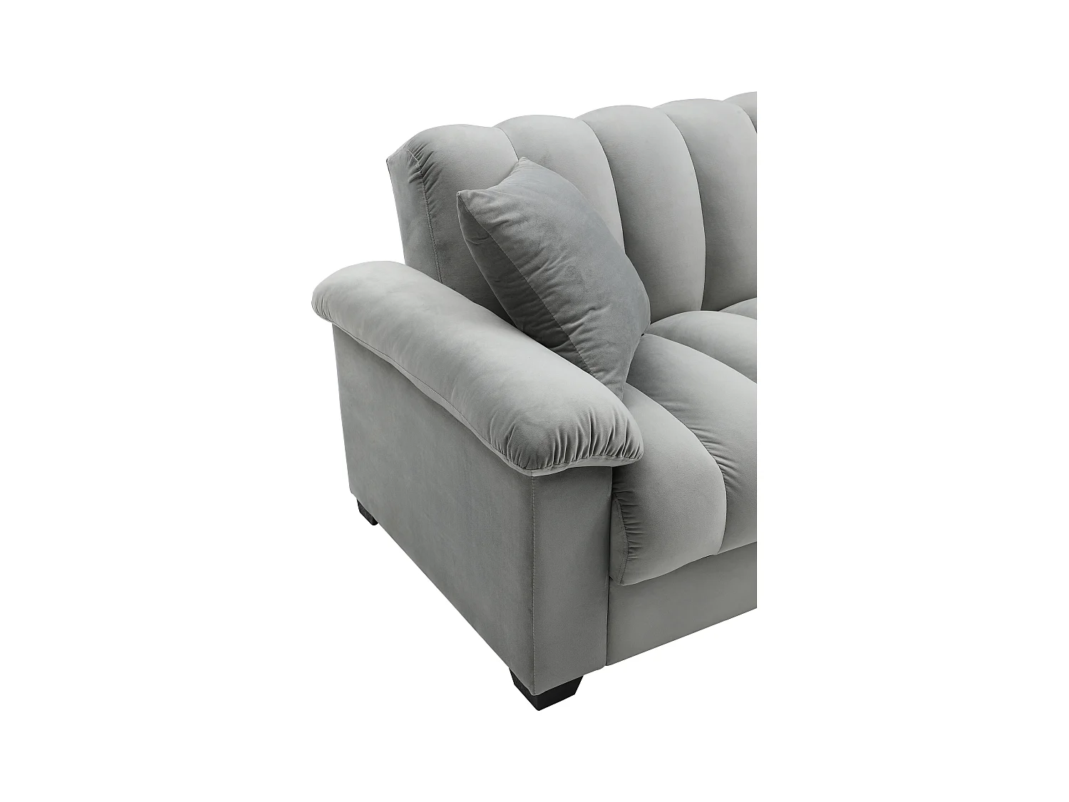 Klappsofa 3-Sitzer mit Schlaffunktion - Samt - Grau - ZAPOTO