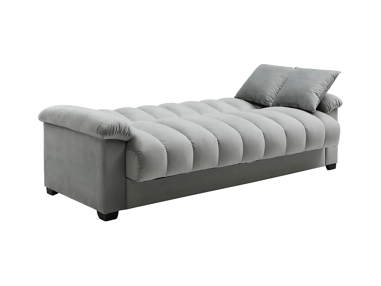 Klappsofa 3-Sitzer mit Schlaffunktion - Samt - Grau - ZAPOTO