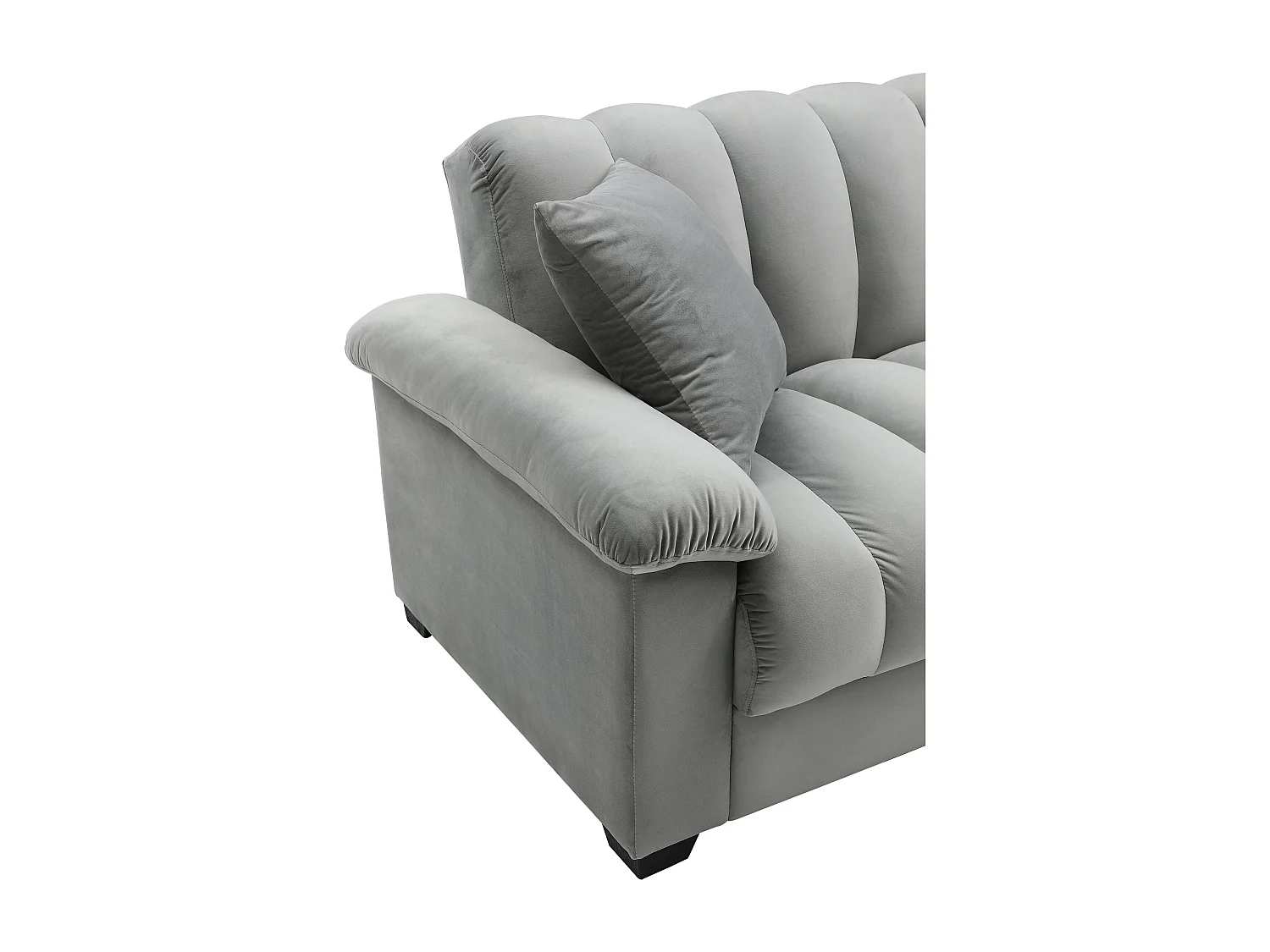 Driezitsslaapbank van grijs velours ZAPOTO