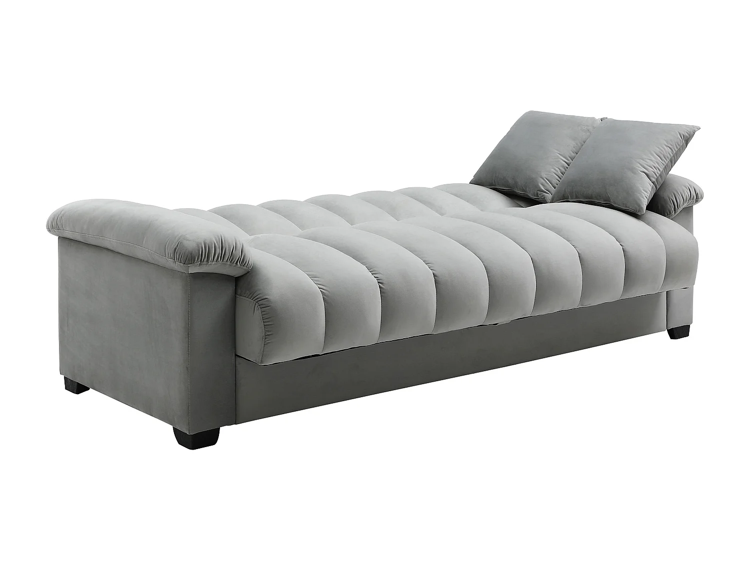 Driezitsslaapbank van grijs velours ZAPOTO