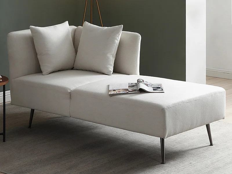 Méridienne droite en tissu crème NAPASA