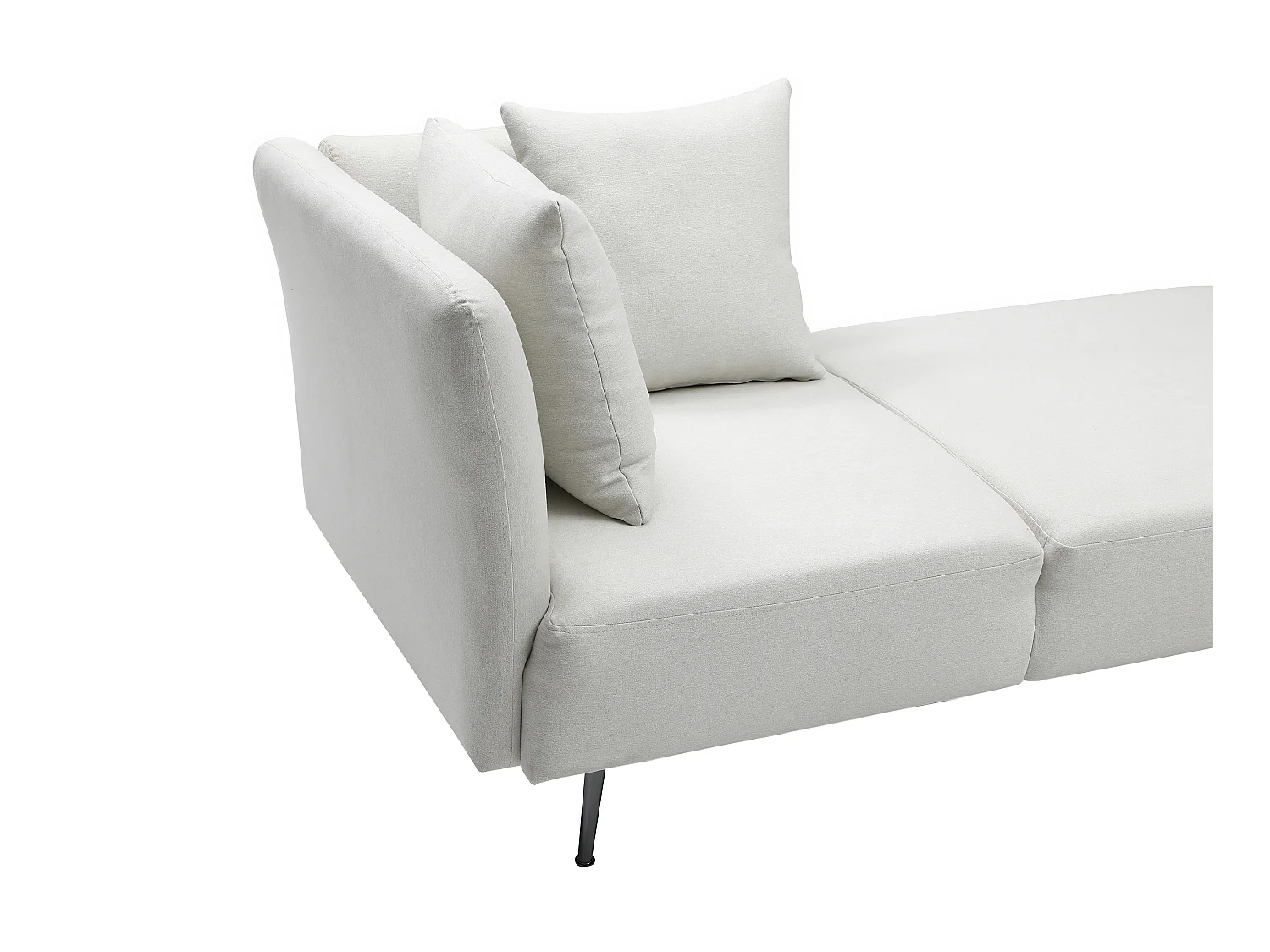 Recamiere rechtsseitig - Stoff - Cremefarben - NAPASA