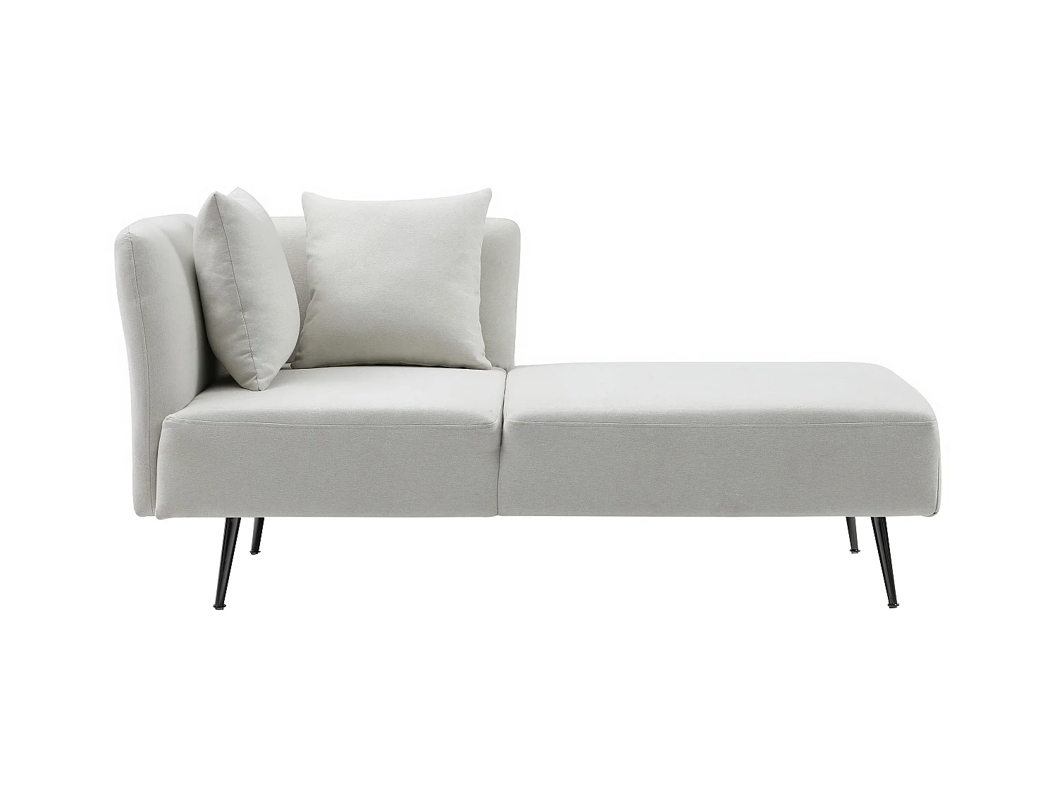 Højrevendt chaiselong i cremehvidt stof NAPASA