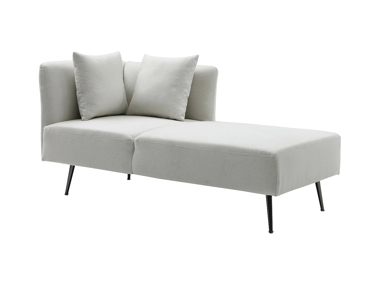 Højrevendt chaiselong i cremehvidt stof NAPASA