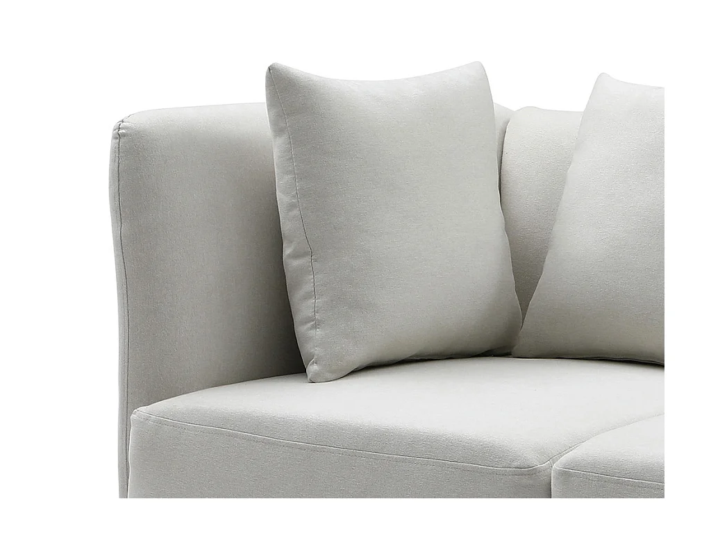 Højrevendt chaiselong i cremehvidt stof NAPASA