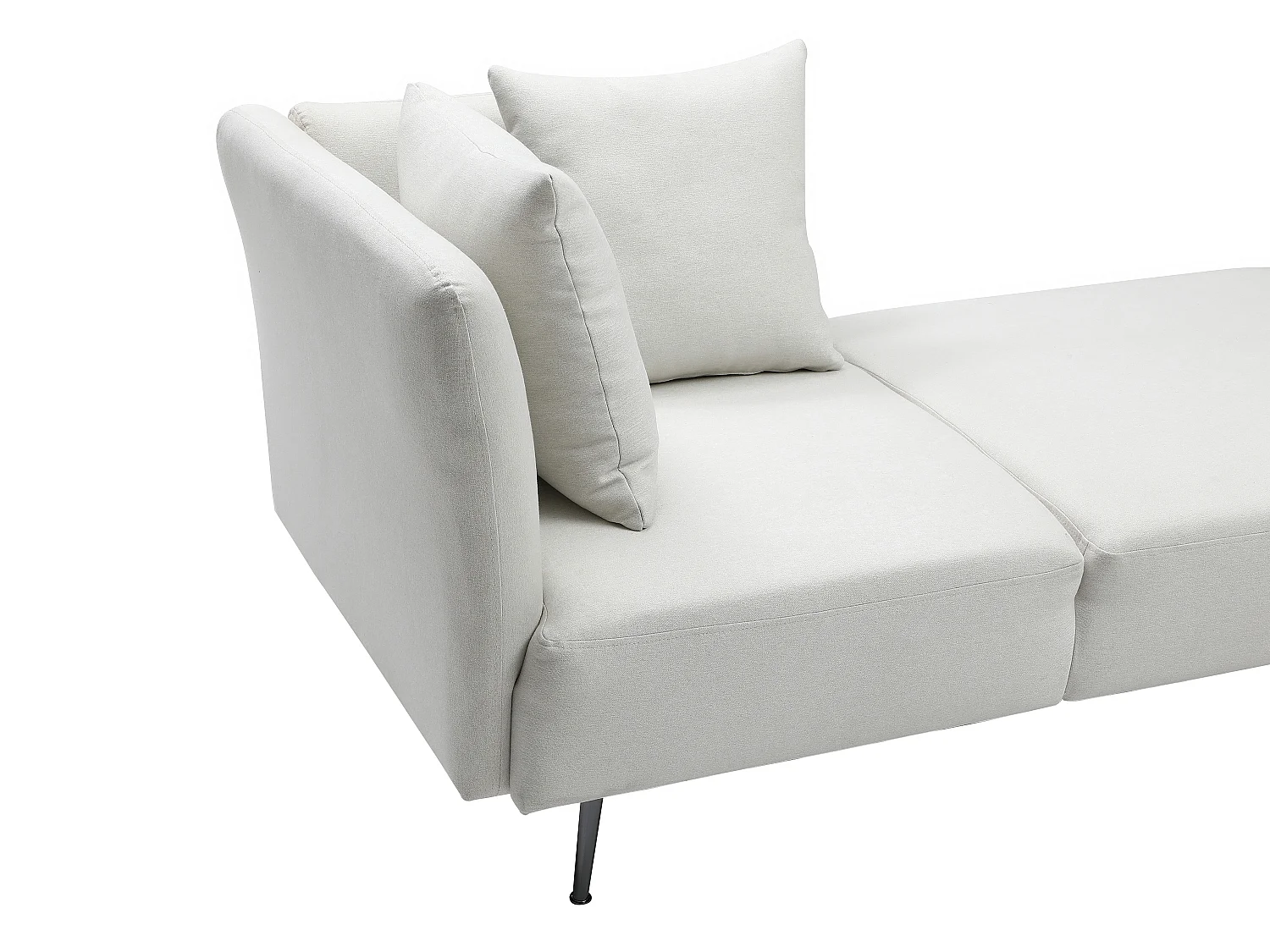 Méridienne droite en tissu crème NAPASA