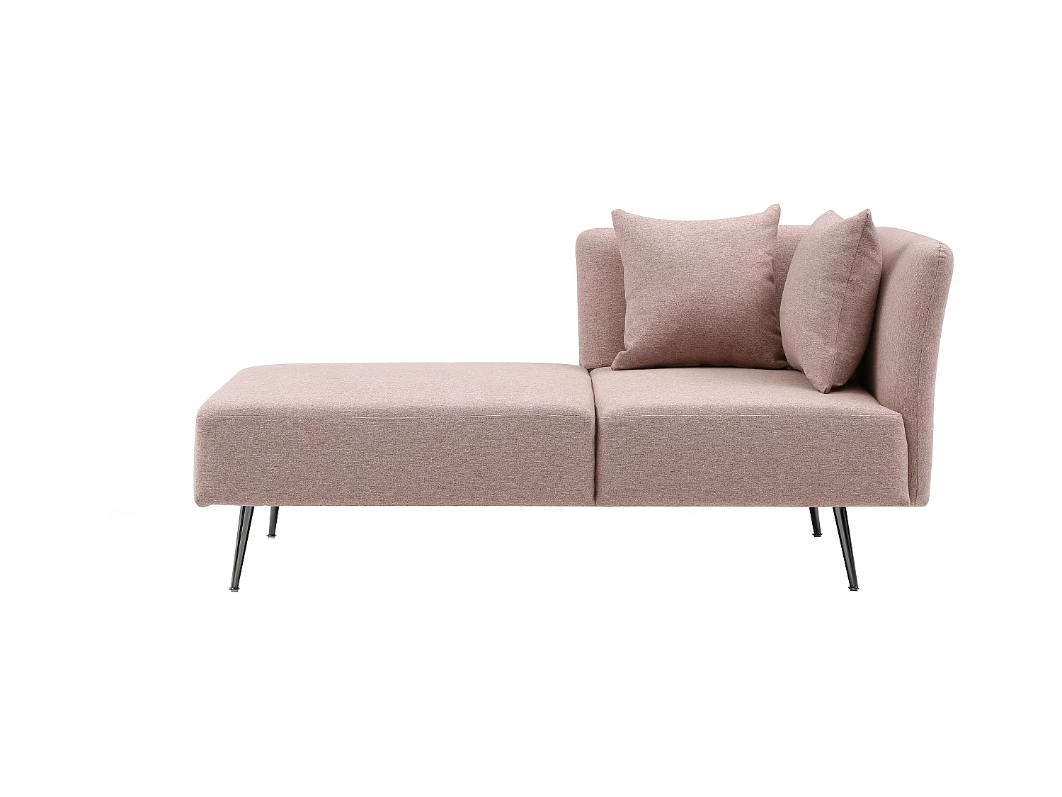 Méridienne gauche en tissu rose NAPASA