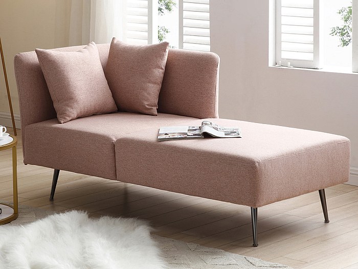 Méridienne Droite Convertible Avec Coffre – Tissu Gris Clair, Clic-Clac, Rangement Intégré