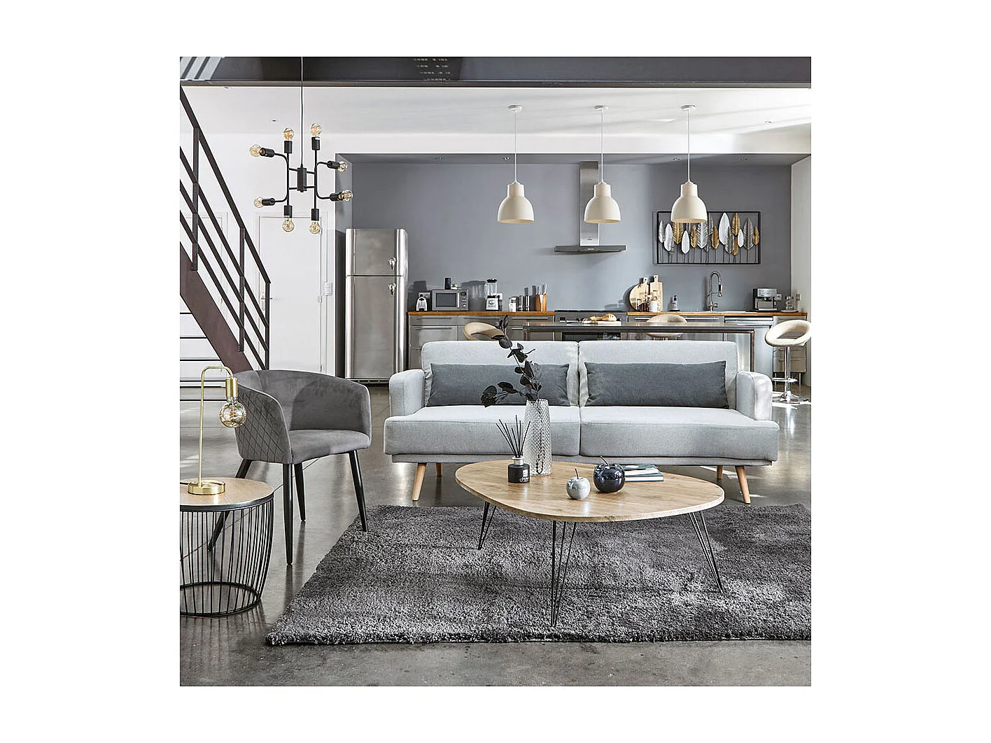 Lampe à poser en Métal Argent H 45.5 cm