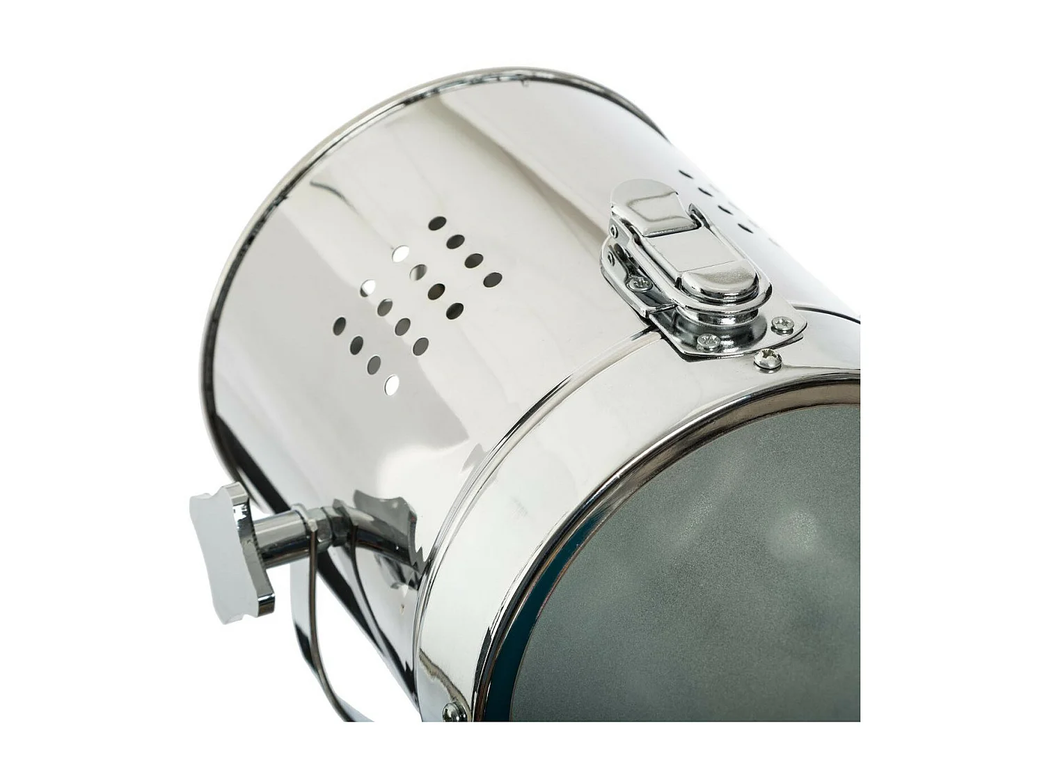 Lampe Projecteur en métal et pied en Bois brossé noir H 68 cm