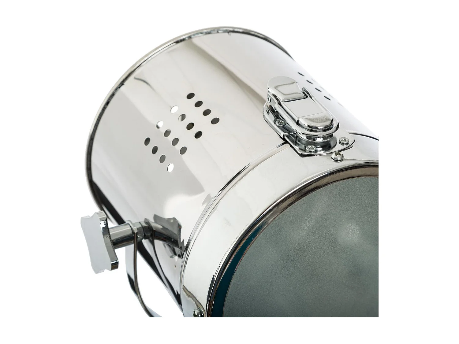 Lampe Projecteur en métal et pied en Bois brossé noir H 68 cm