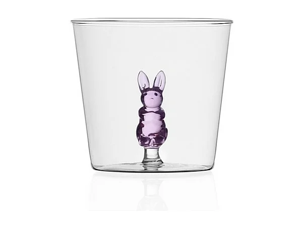 Gobelet en verre borosilicate, Lapin, rose 350 ml, Animal Farm