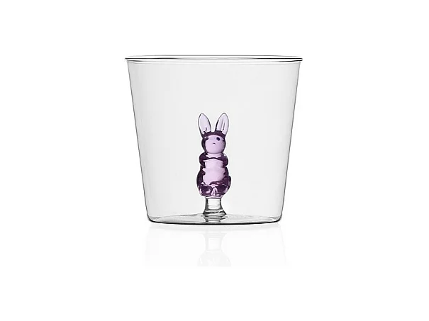 Gobelet en verre borosilicate, Lapin, rose 350 ml, Animal Farm